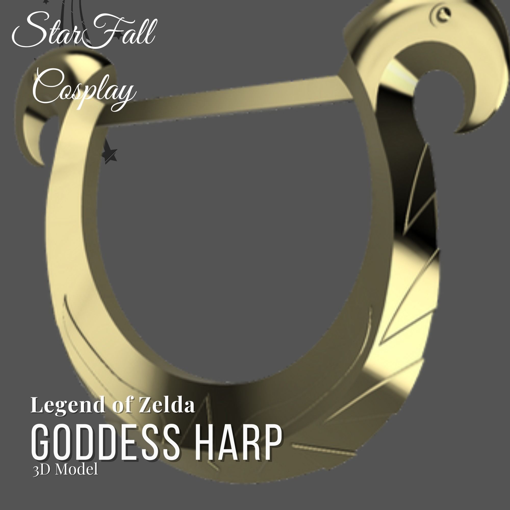 Goddess Harp Skyward Sword 3D Model 3D print model_1