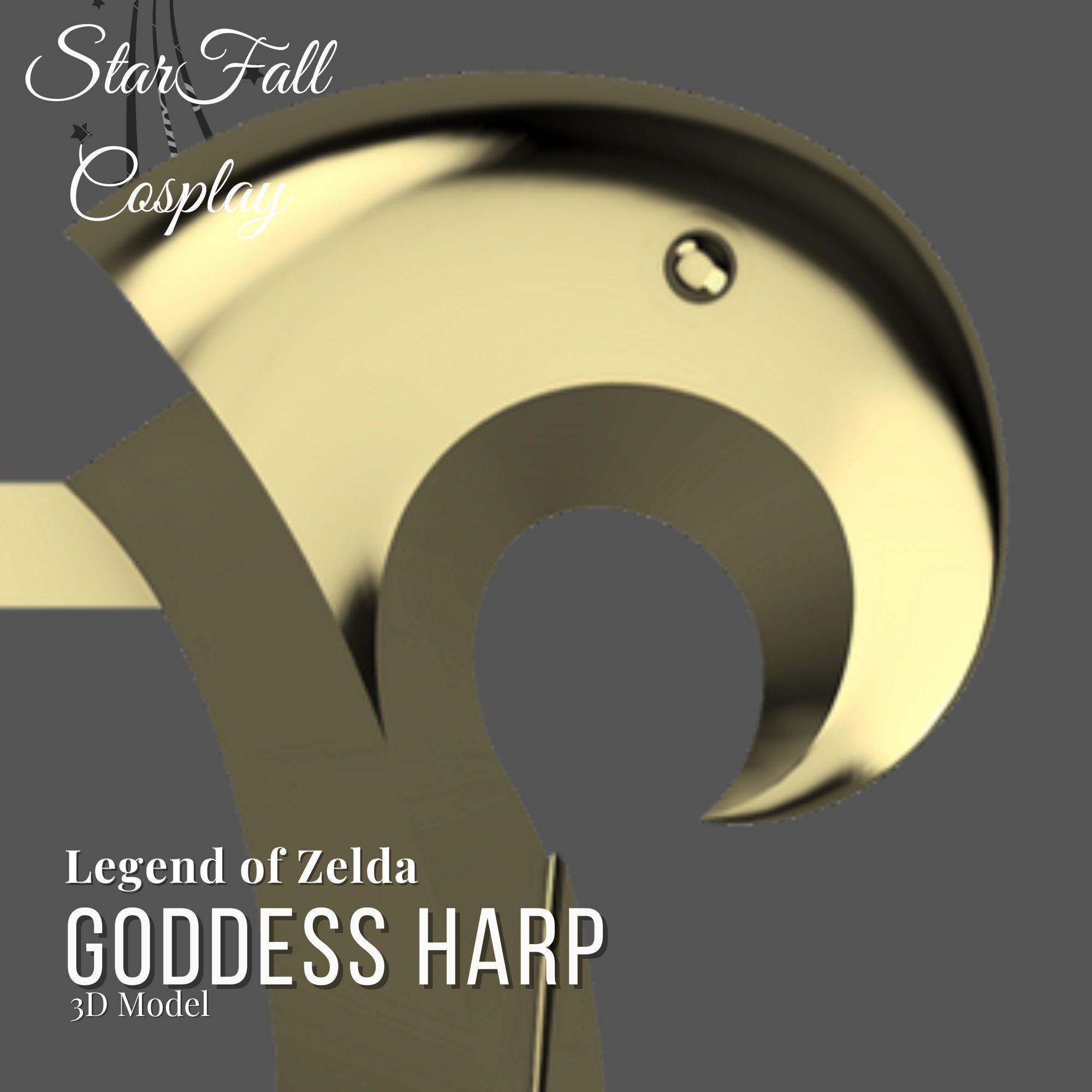 Goddess Harp Skyward Sword 3D Model 3D print model_2