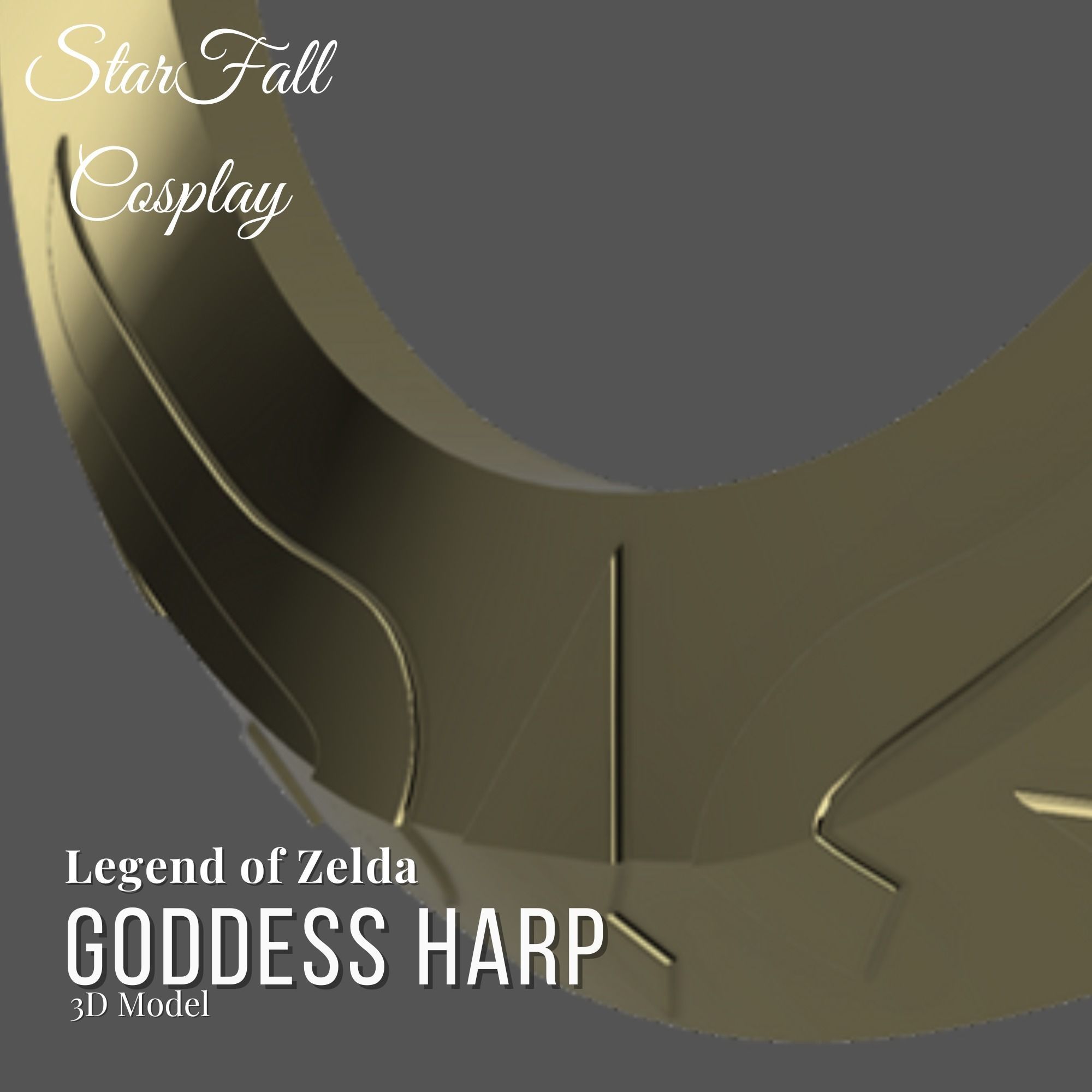 Goddess Harp Skyward Sword 3D Model 3D print model_3