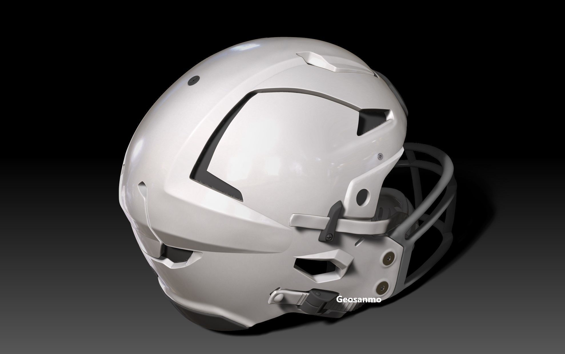 NFL Riddell AXIOM helmet with padding 3D print model_3