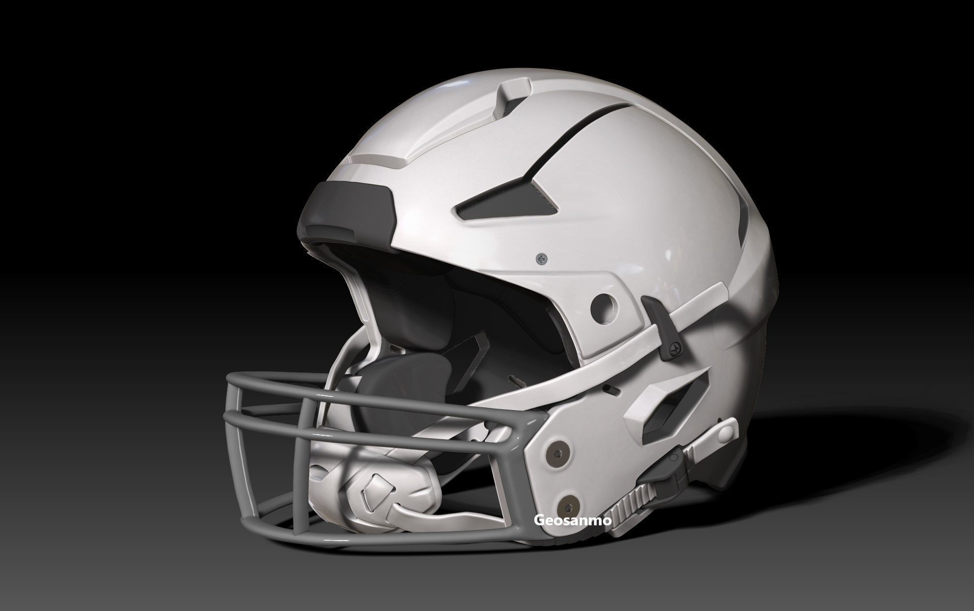 NFL Riddell AXIOM helmet with padding 3D print model_9