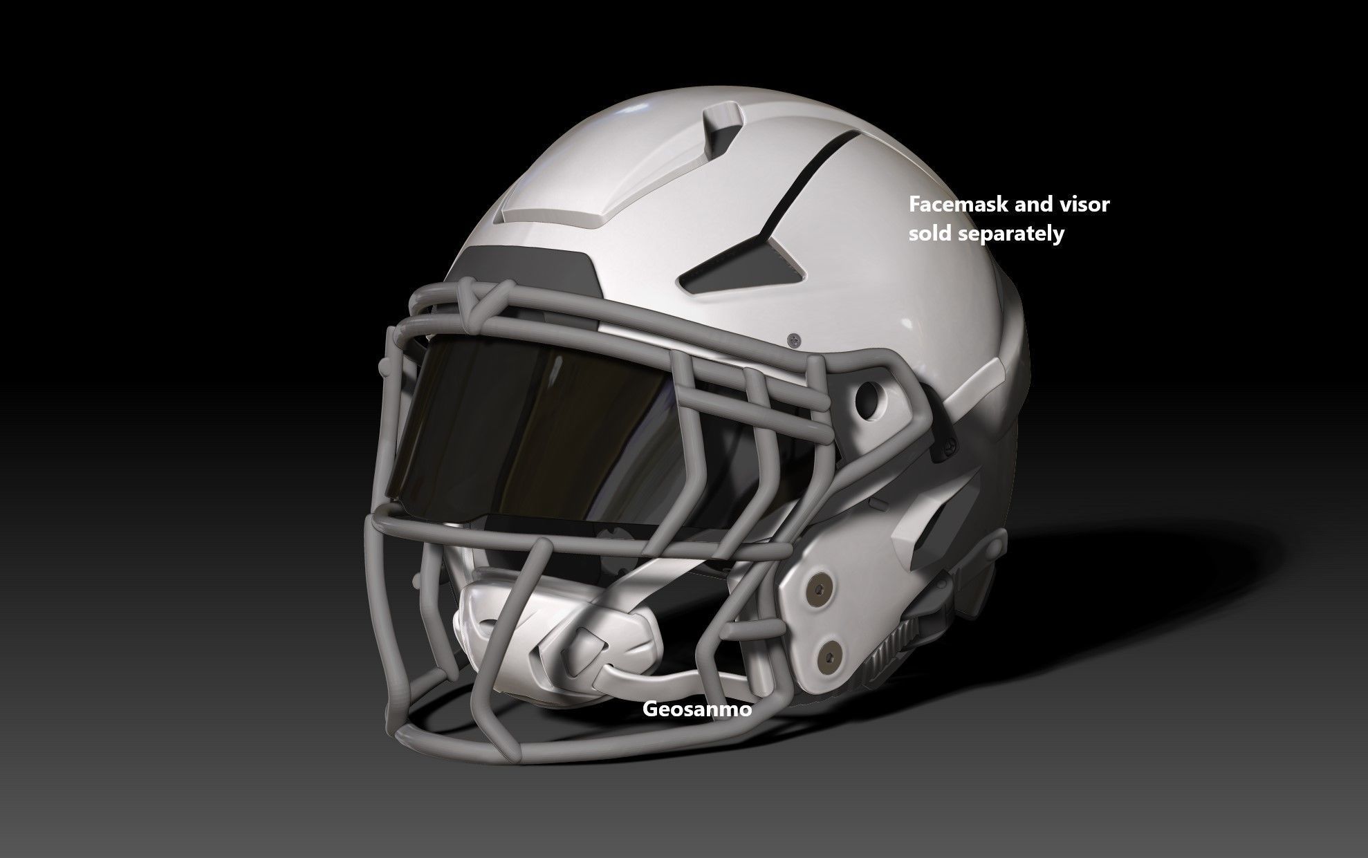 NFL Riddell AXIOM helmet with padding 3D print model_5