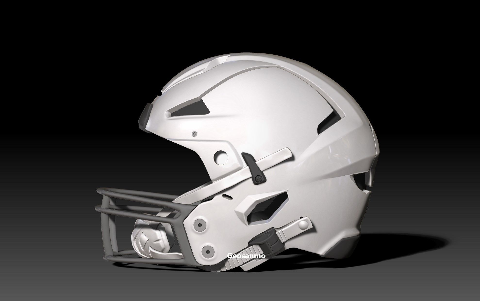 NFL Riddell AXIOM helmet with padding 3D print model_6