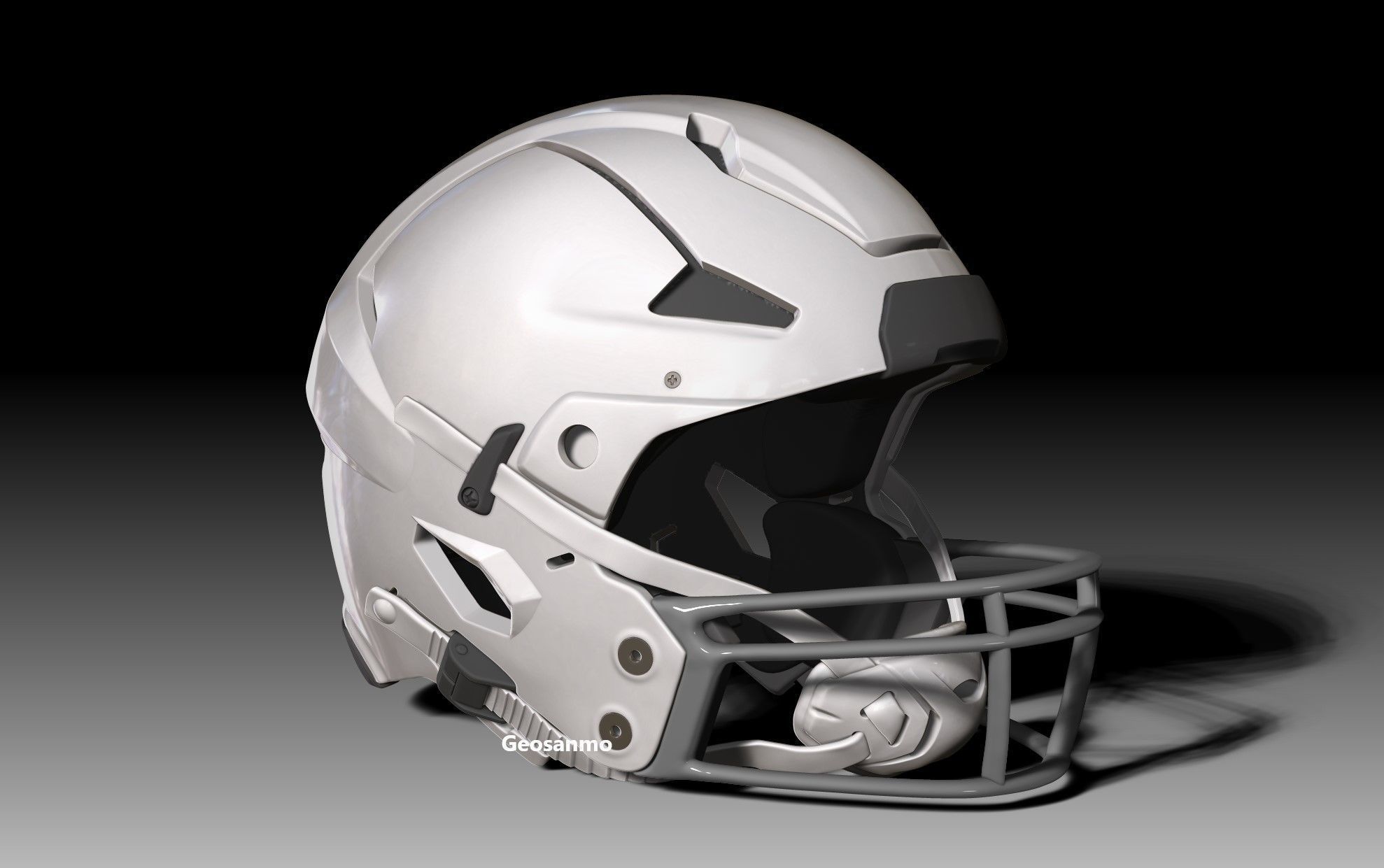 NFL Riddell AXIOM helmet with padding 3D print model_2