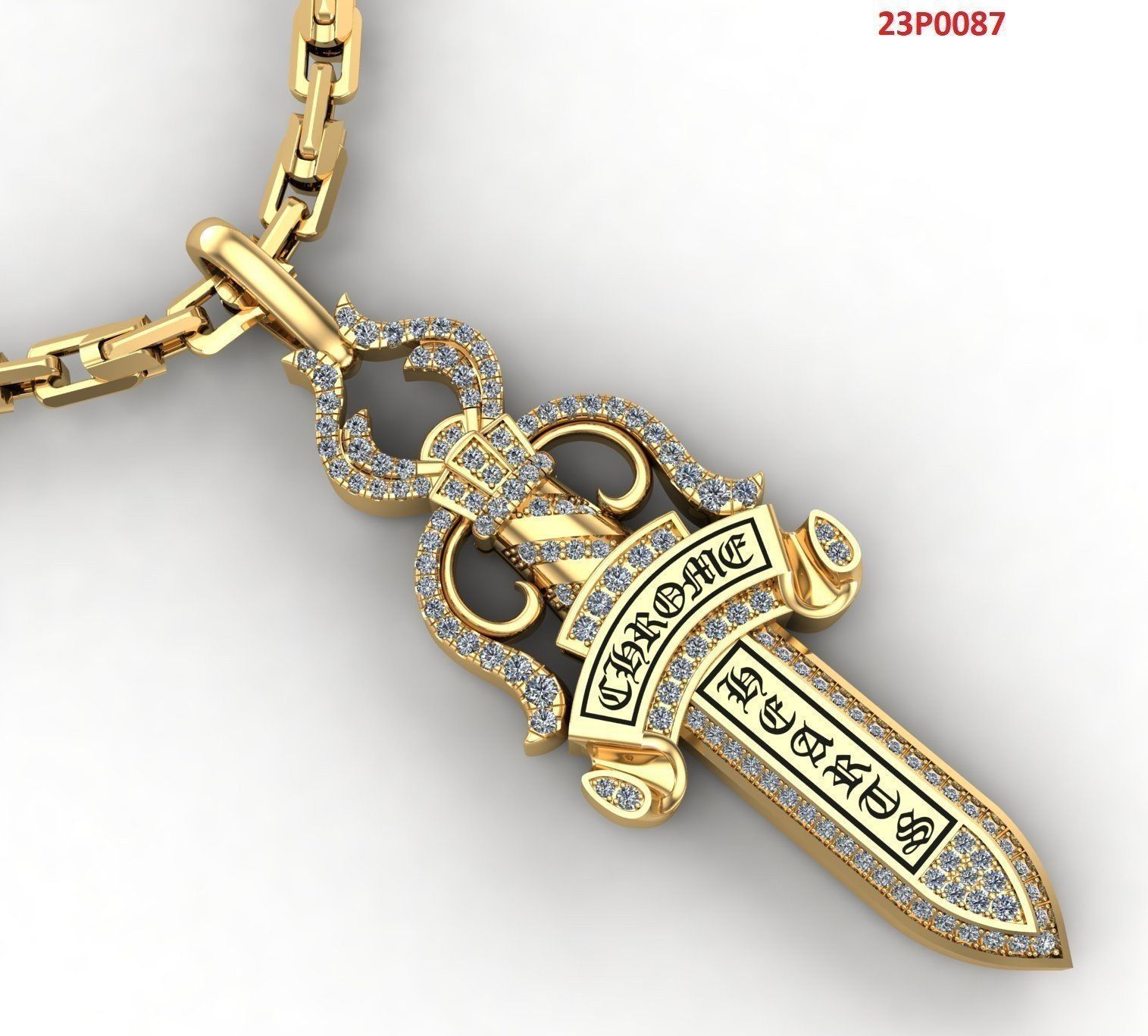 Dragger pendant 3D print model_1