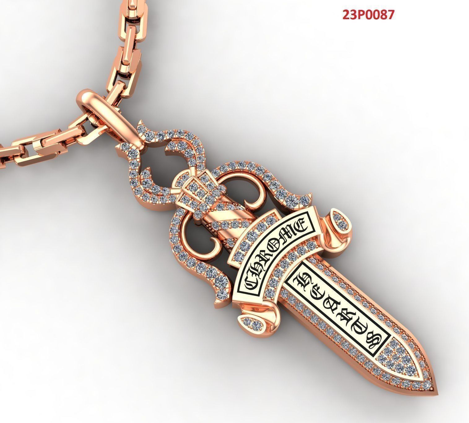 Dragger pendant 3D print model_2