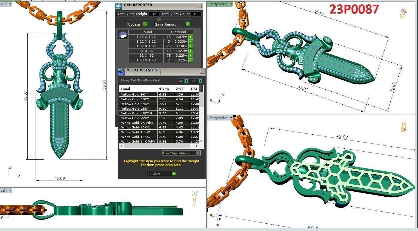 Dragger pendant 3D print model_3