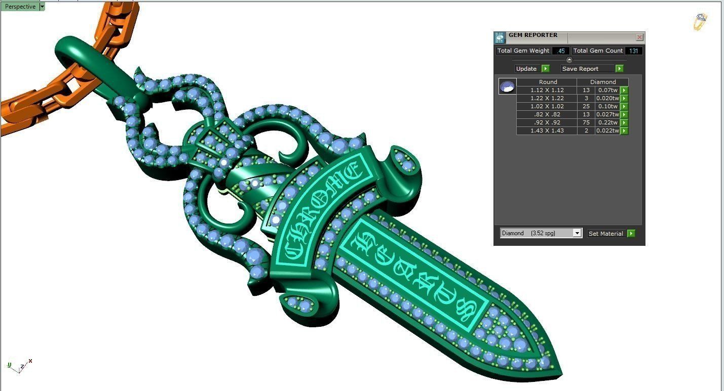 Dragger pendant 3D print model_4
