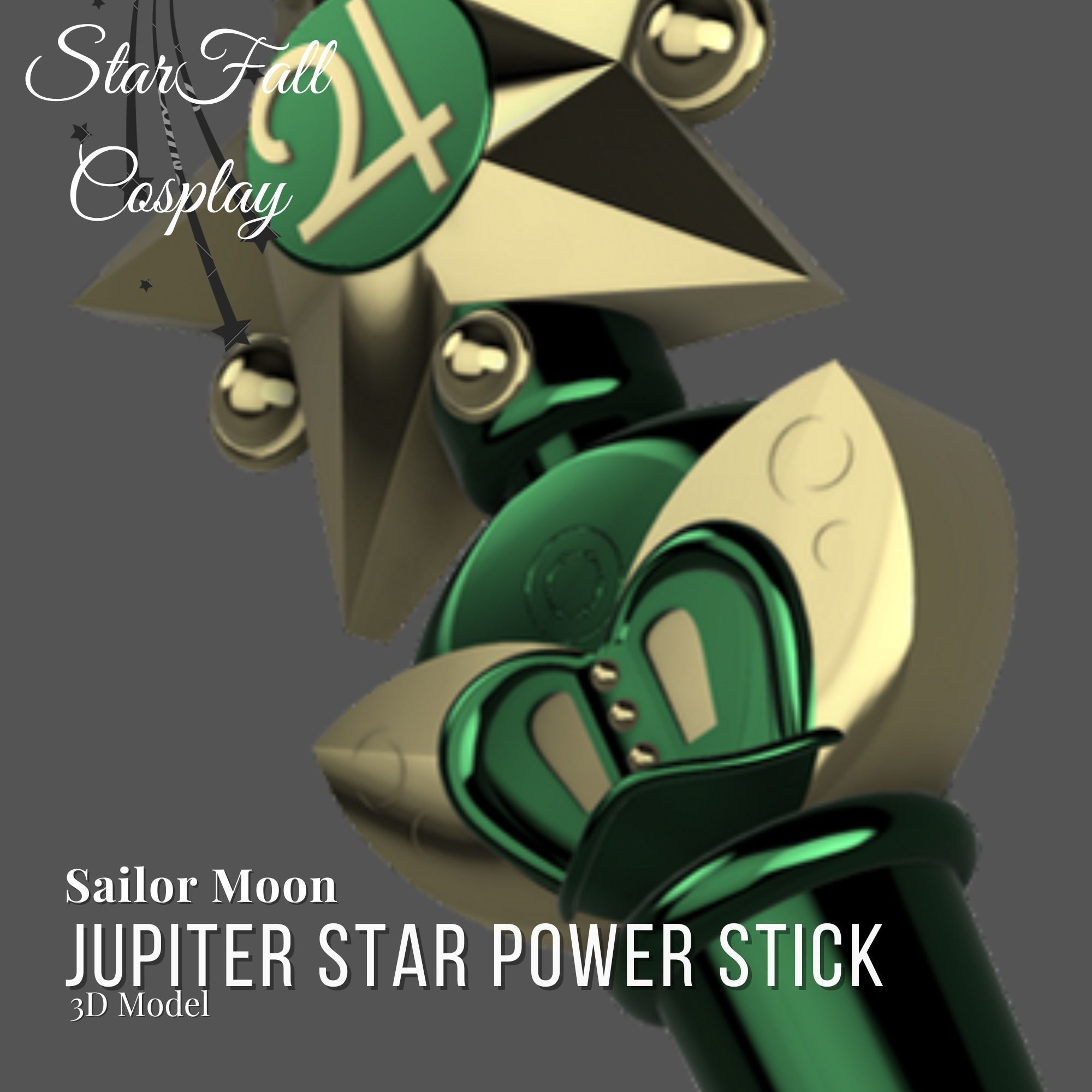 Jupiter Star Stick 3D Model Transformation Wand Sailor Scout 3D print model_3