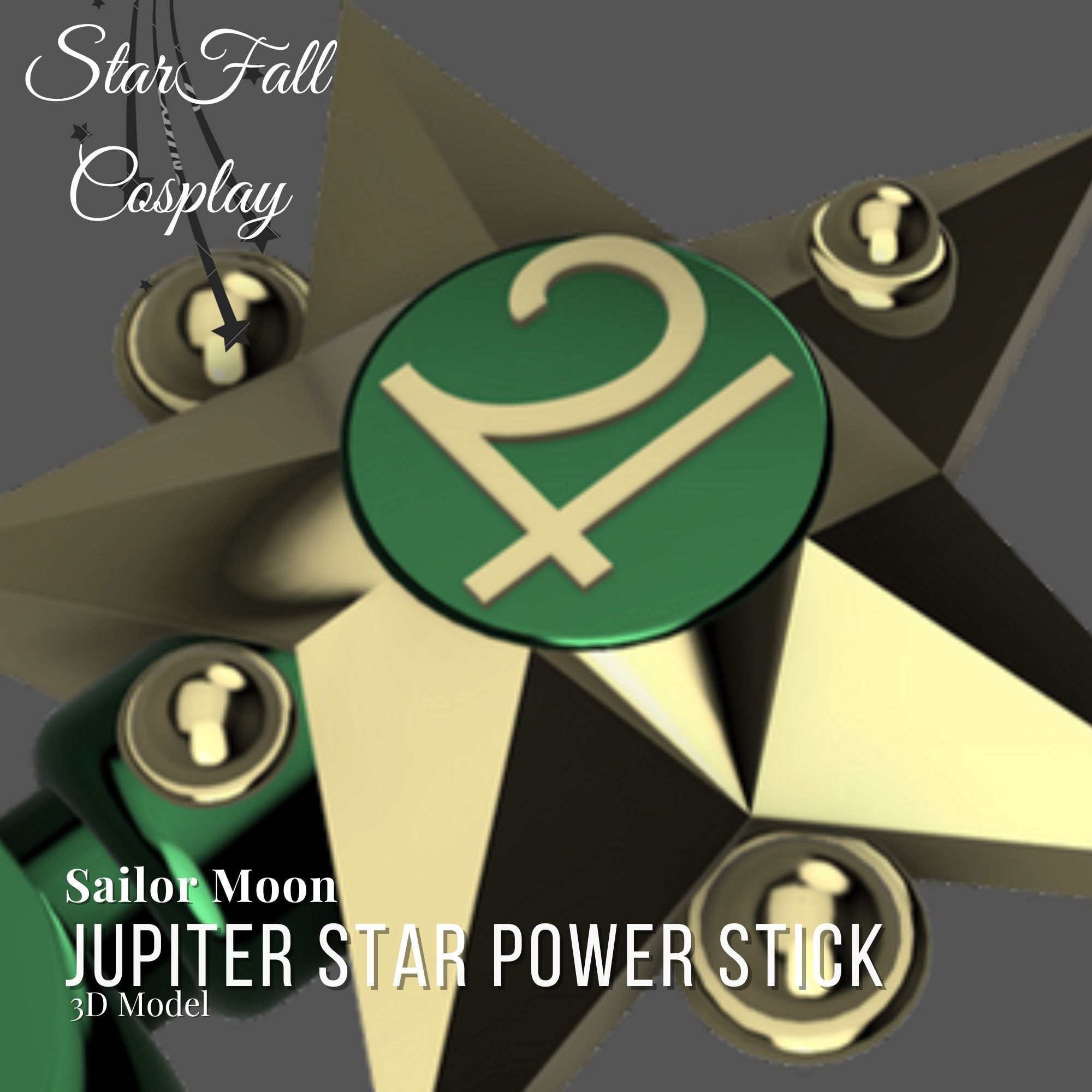 Jupiter Star Stick 3D Model Transformation Wand Sailor Scout 3D print model_2
