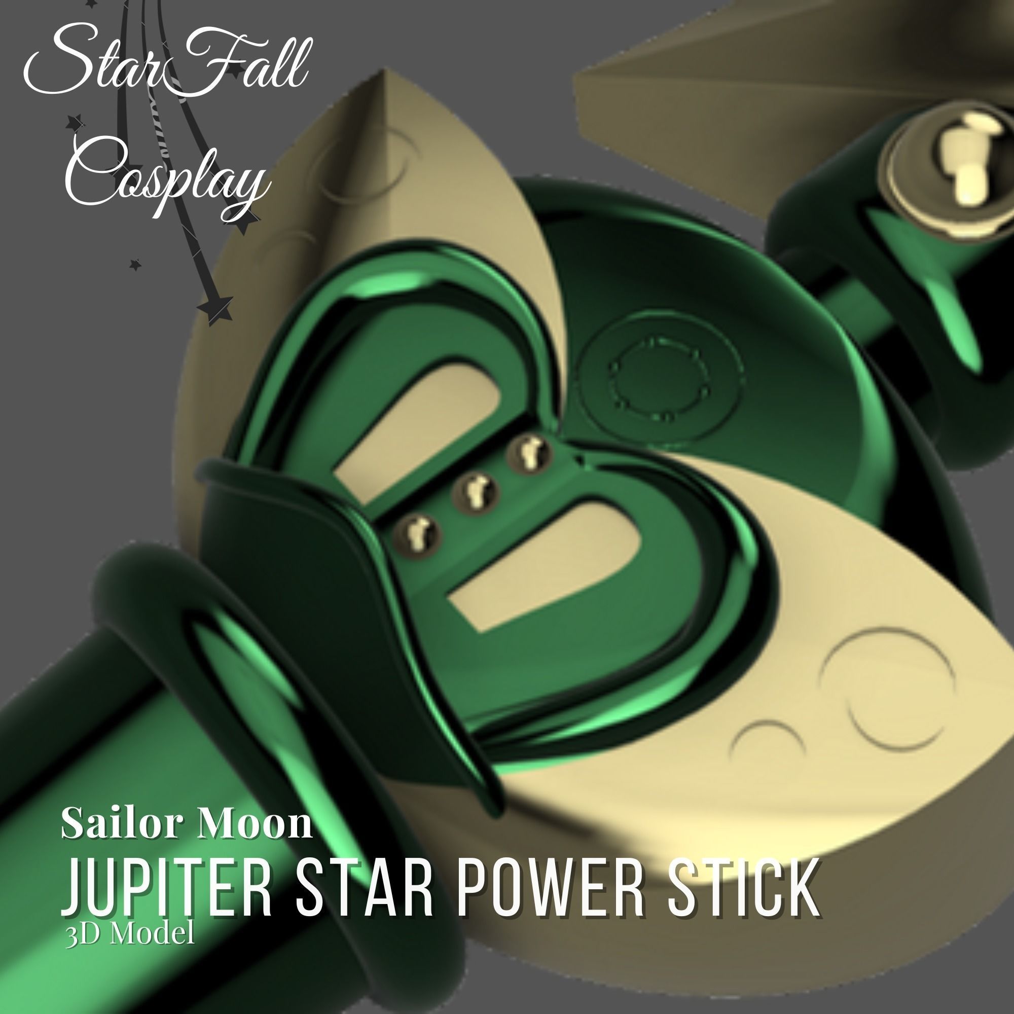Jupiter Star Stick 3D Model Transformation Wand Sailor Scout 3D print model_1