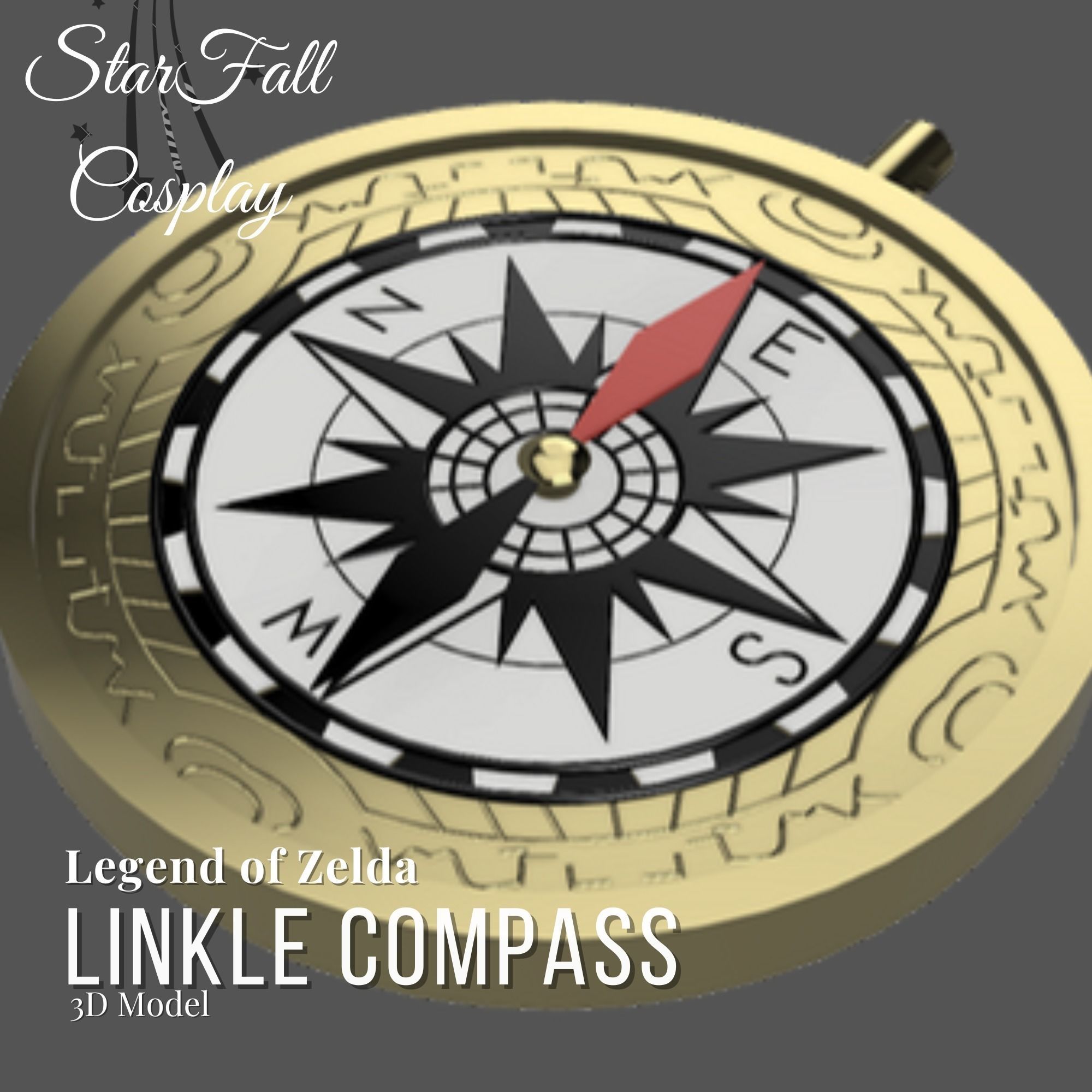Linkle Compass 3D Model 3D print model_3