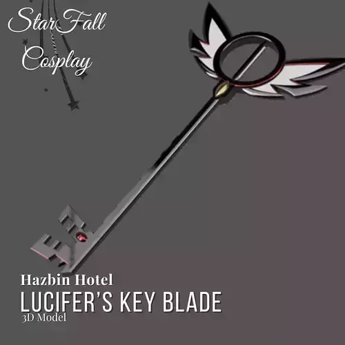 Lucifer Morningstars Keyblade 3D Model Hazbin Hotel Cosplay 3D print model