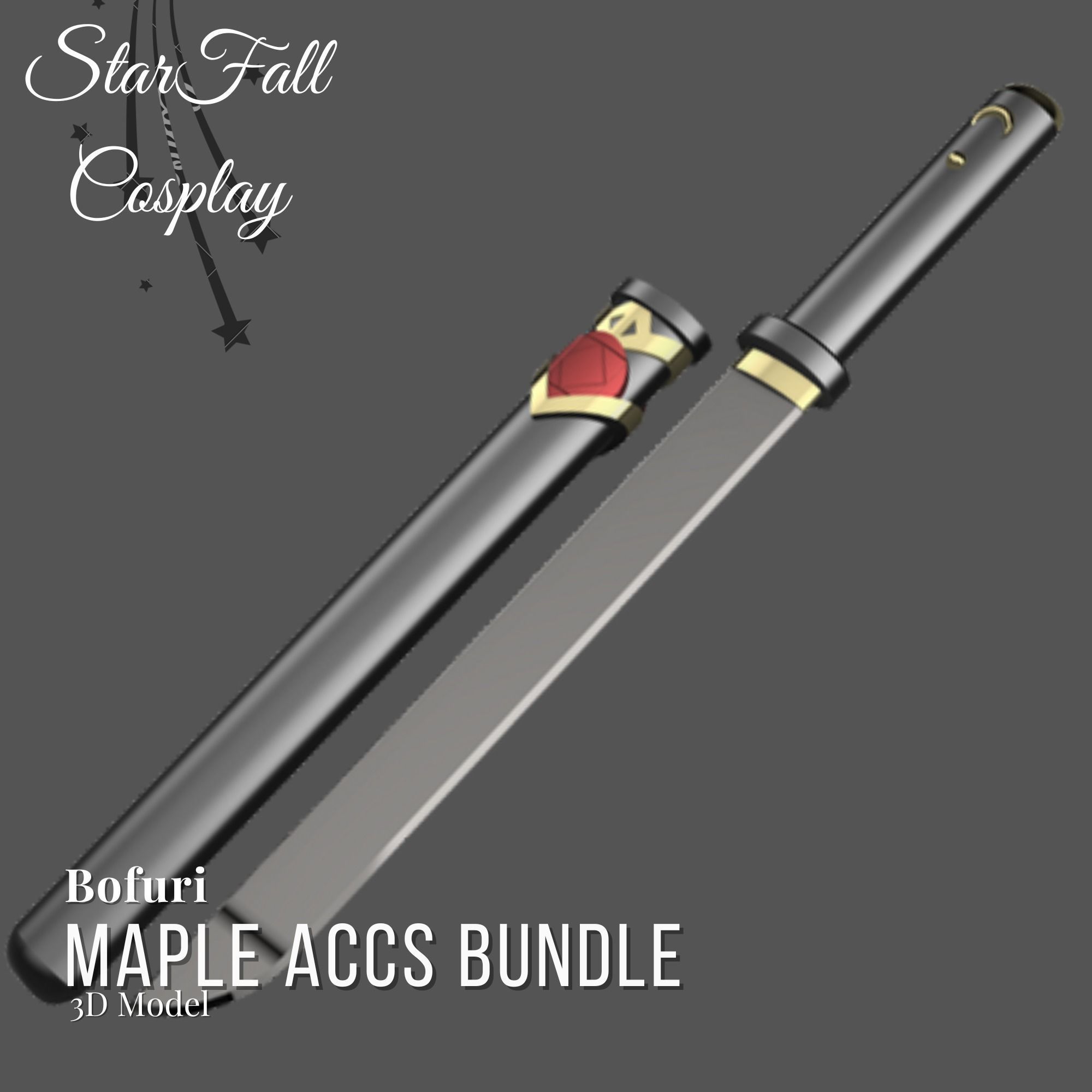 Maple Accessory Bundle 3D Models Bofuri Cosplay 3D print model_7