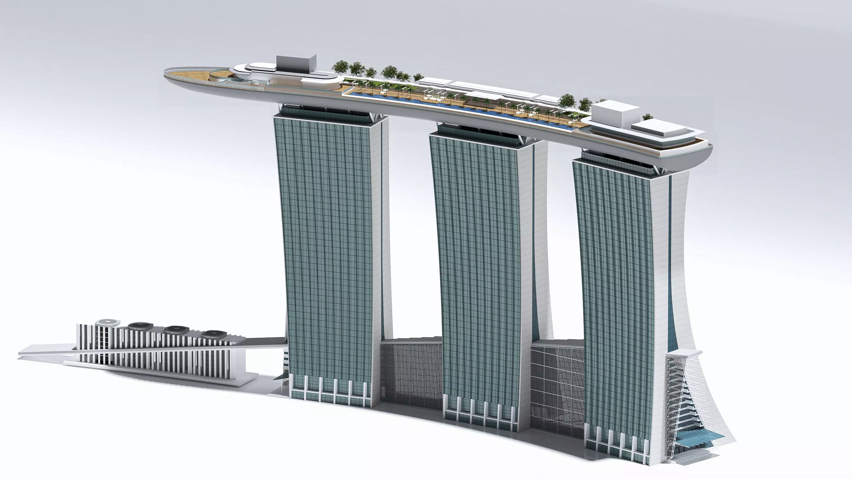 MARINA BAY SAND SINGAPORE Low-poly 3D model