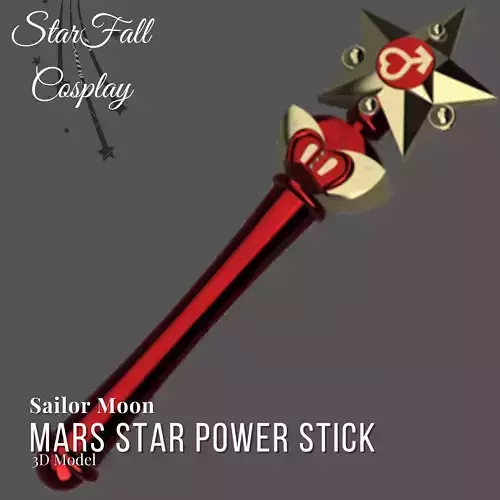Mars Star Stick 3D Model Transformation Wand Sailor Scout