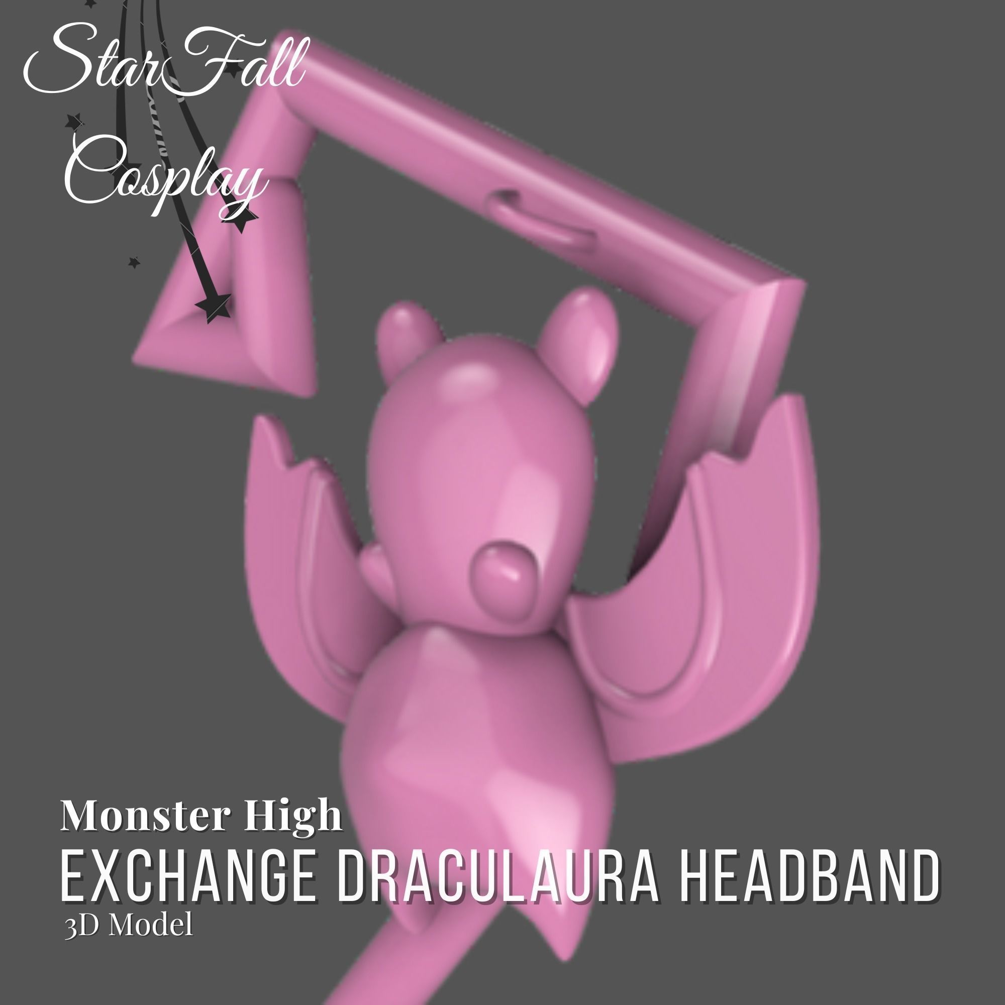 Monster Exchange Draculaura Headband 3D Model 3D print model_4