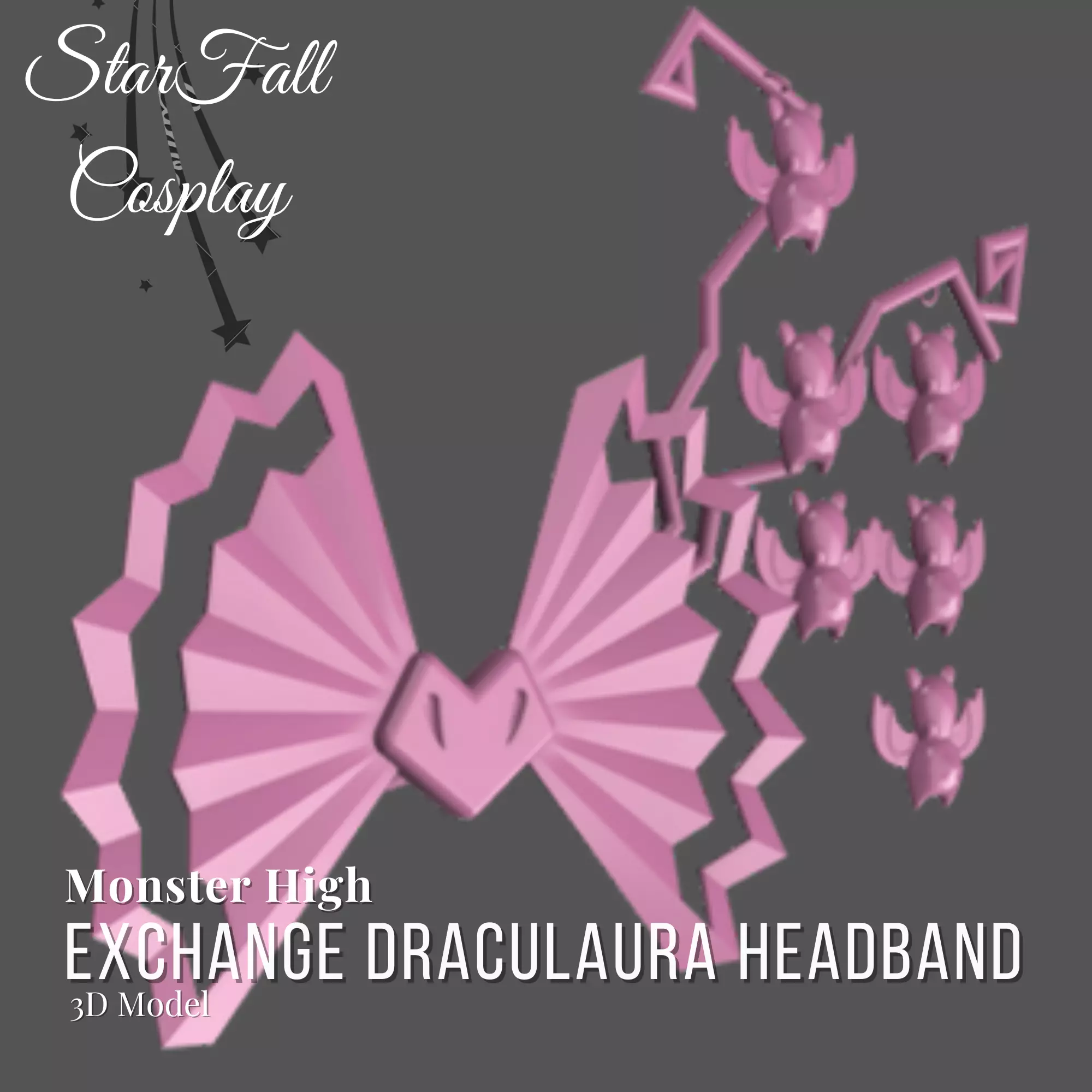 Monster Exchange Draculaura Headband 3D Model 3D print model_0
