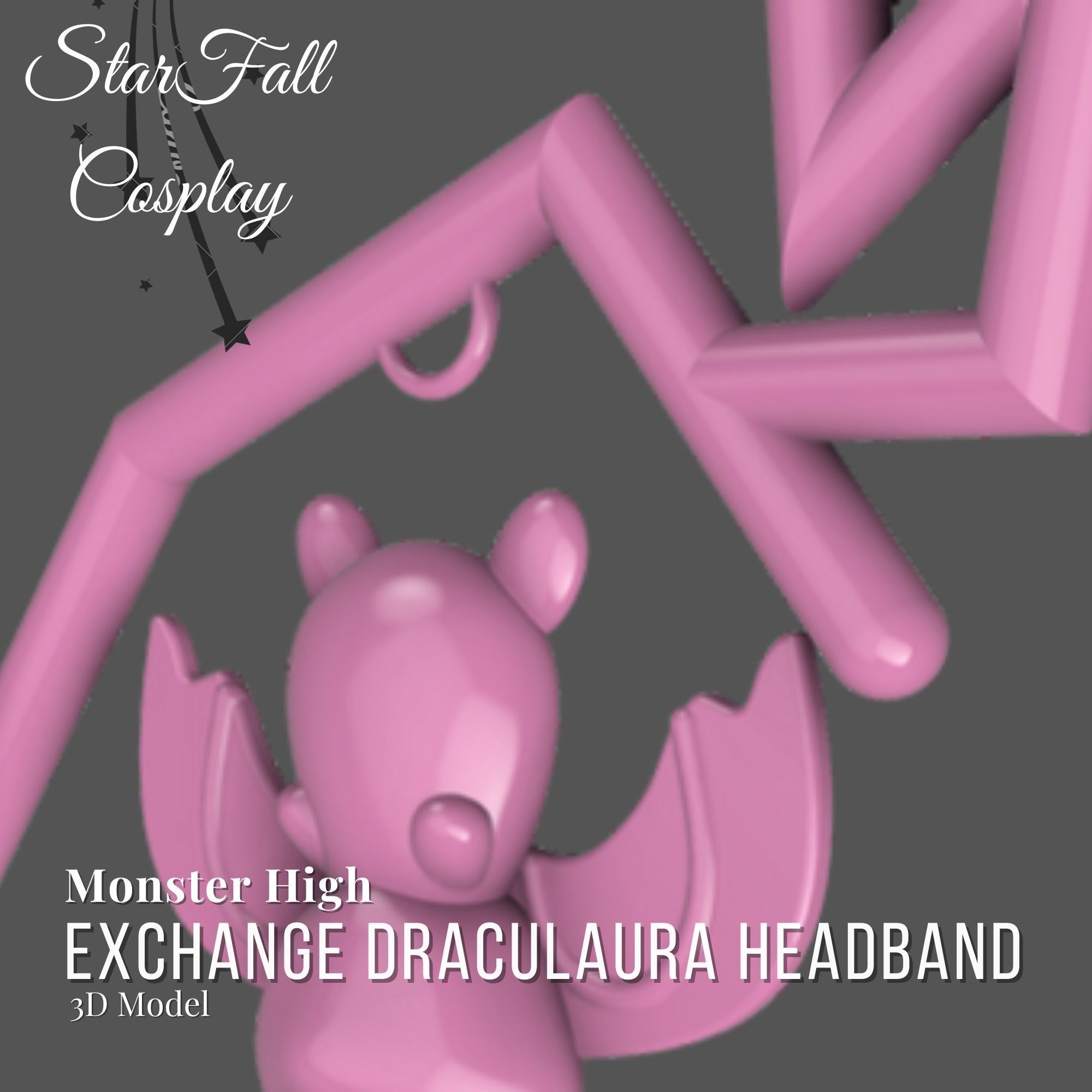 Monster Exchange Draculaura Headband 3D Model 3D print model_3