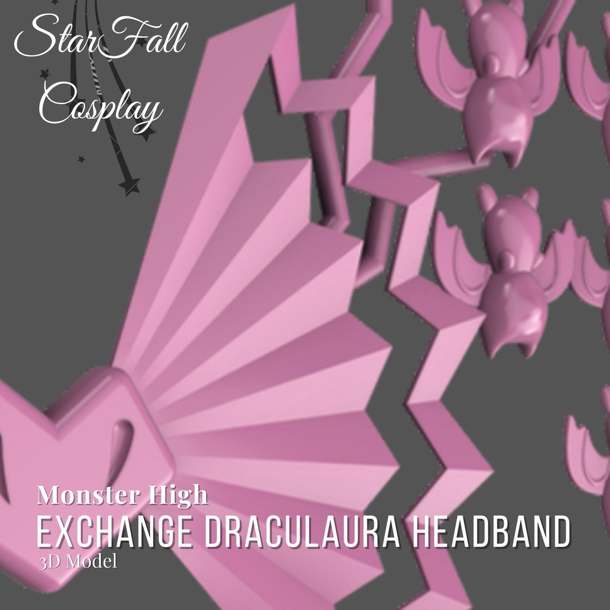 Monster Exchange Draculaura Headband 3D Model 3D print model_1