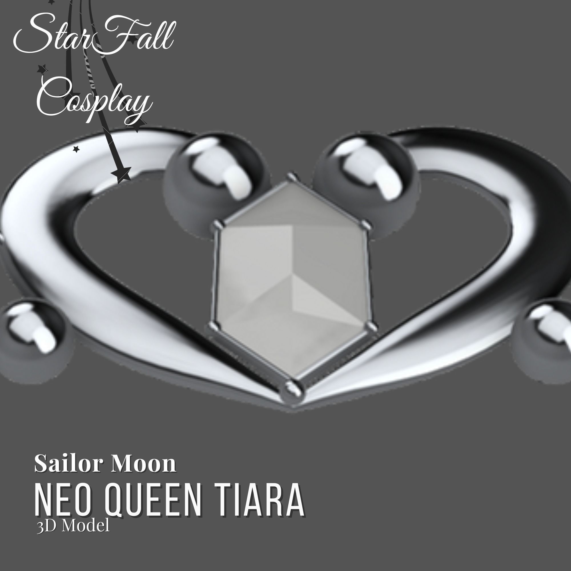 Neo Queen Serenity Tiara 3D Model 3D print model_2