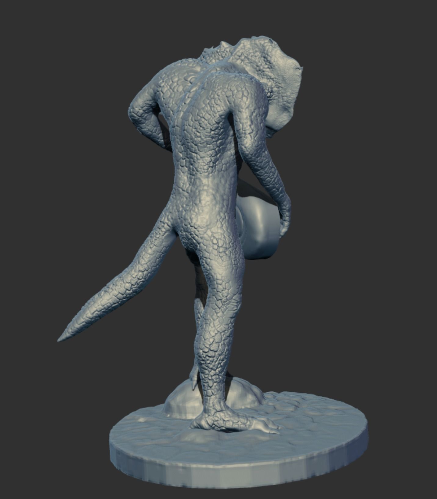 Lizardfolk Bard Tabletop RPG Miniature 3D print model_3