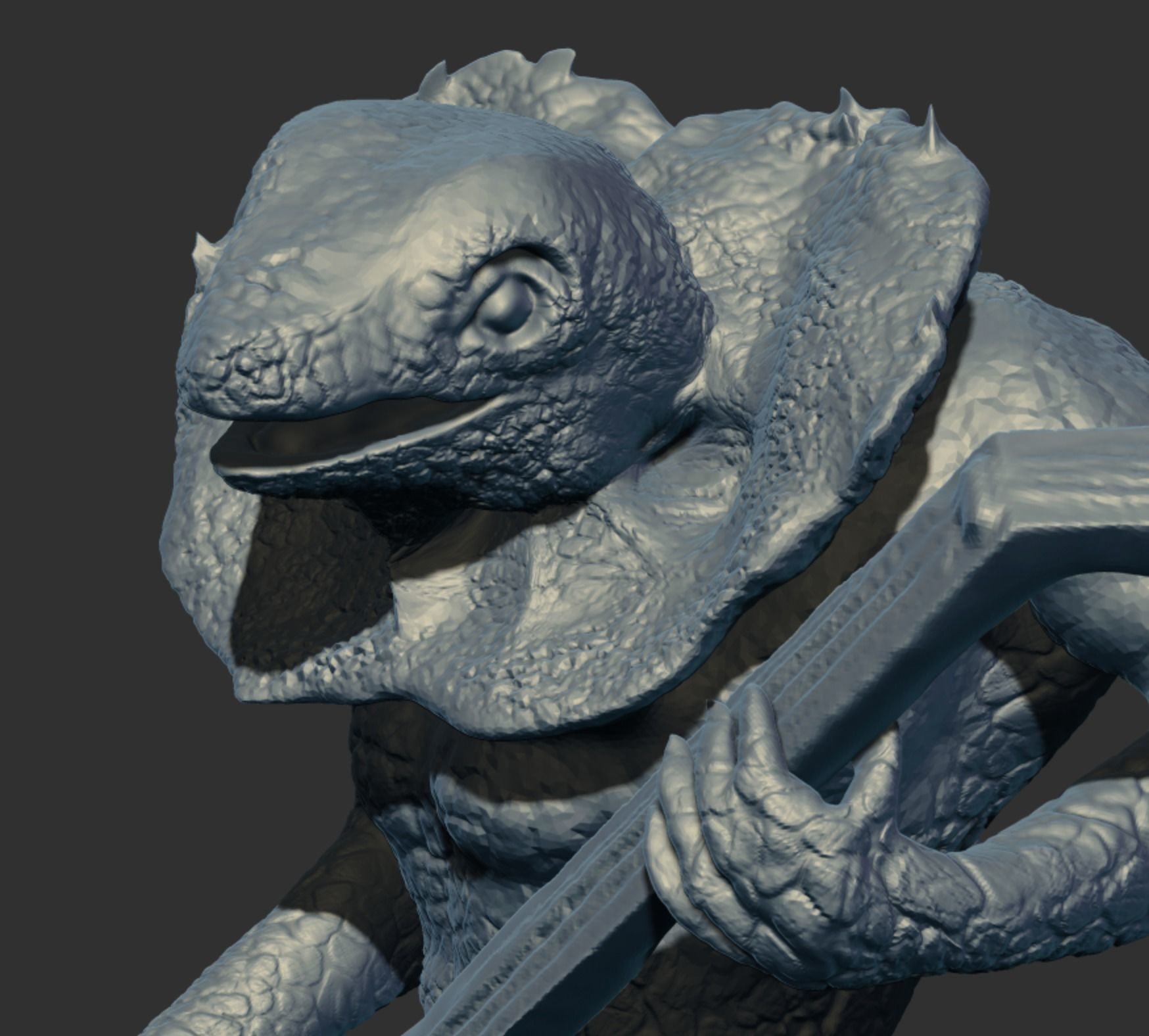 Lizardfolk Bard Tabletop RPG Miniature 3D print model_4
