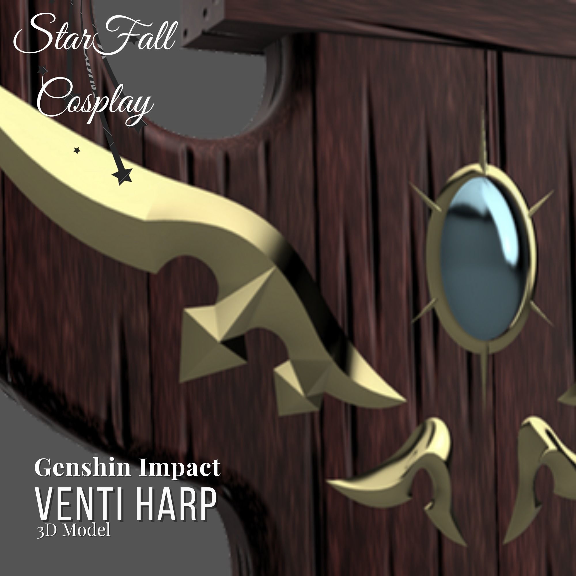 Venti Harp 3D Model 3D print model_4