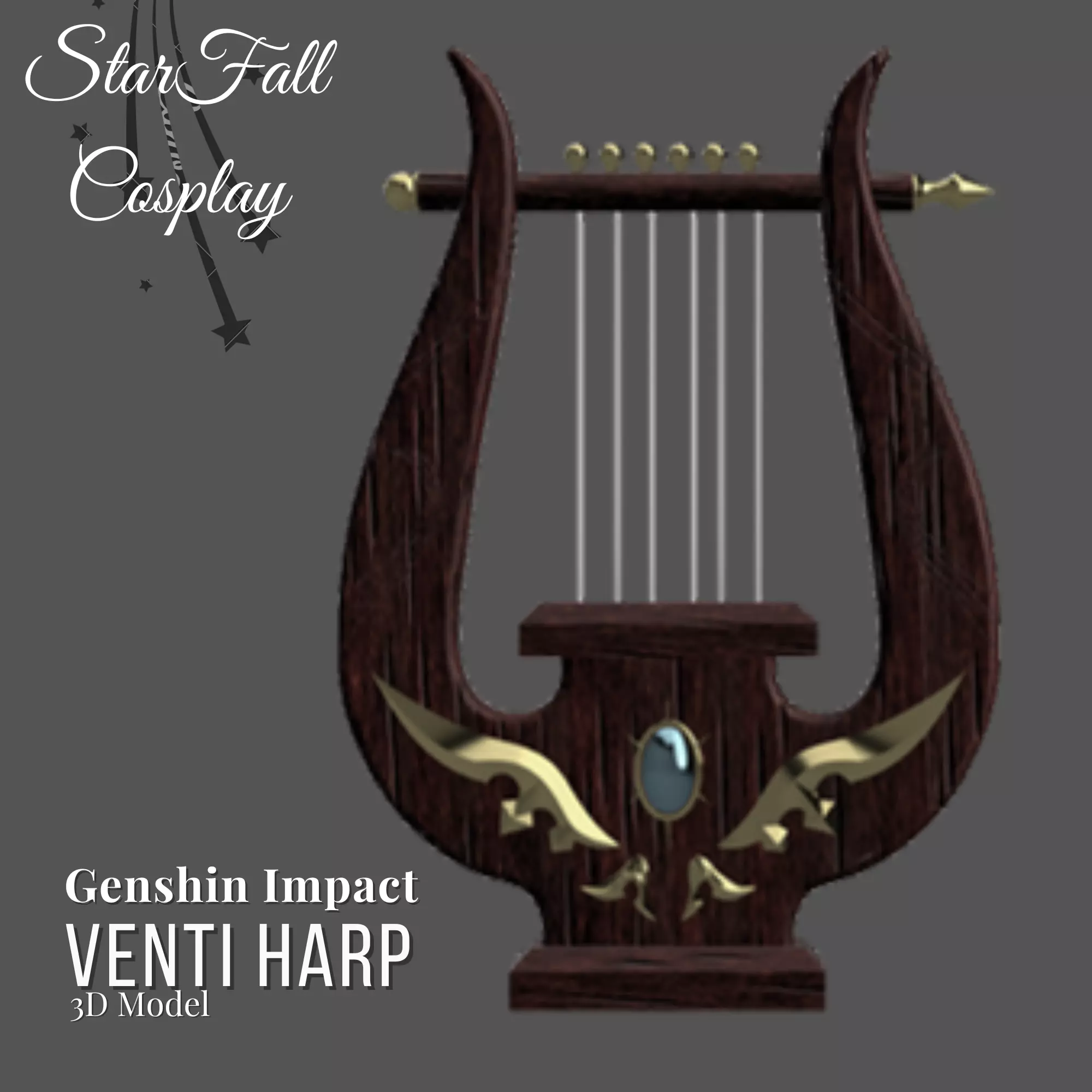 Venti Harp 3D Model 3D print model_0