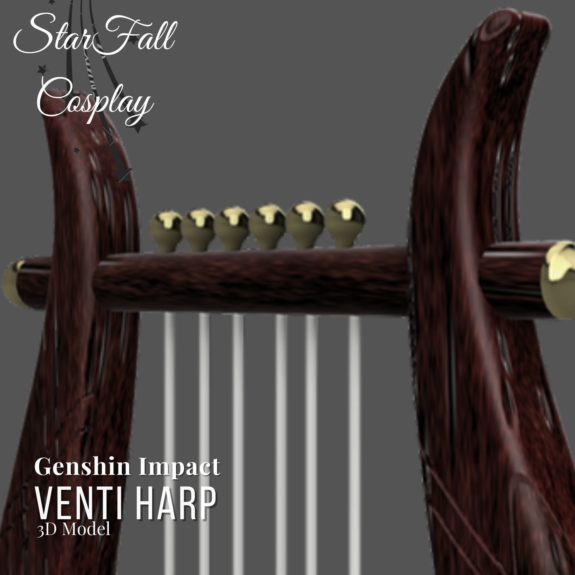 Venti Harp 3D Model 3D print model_1