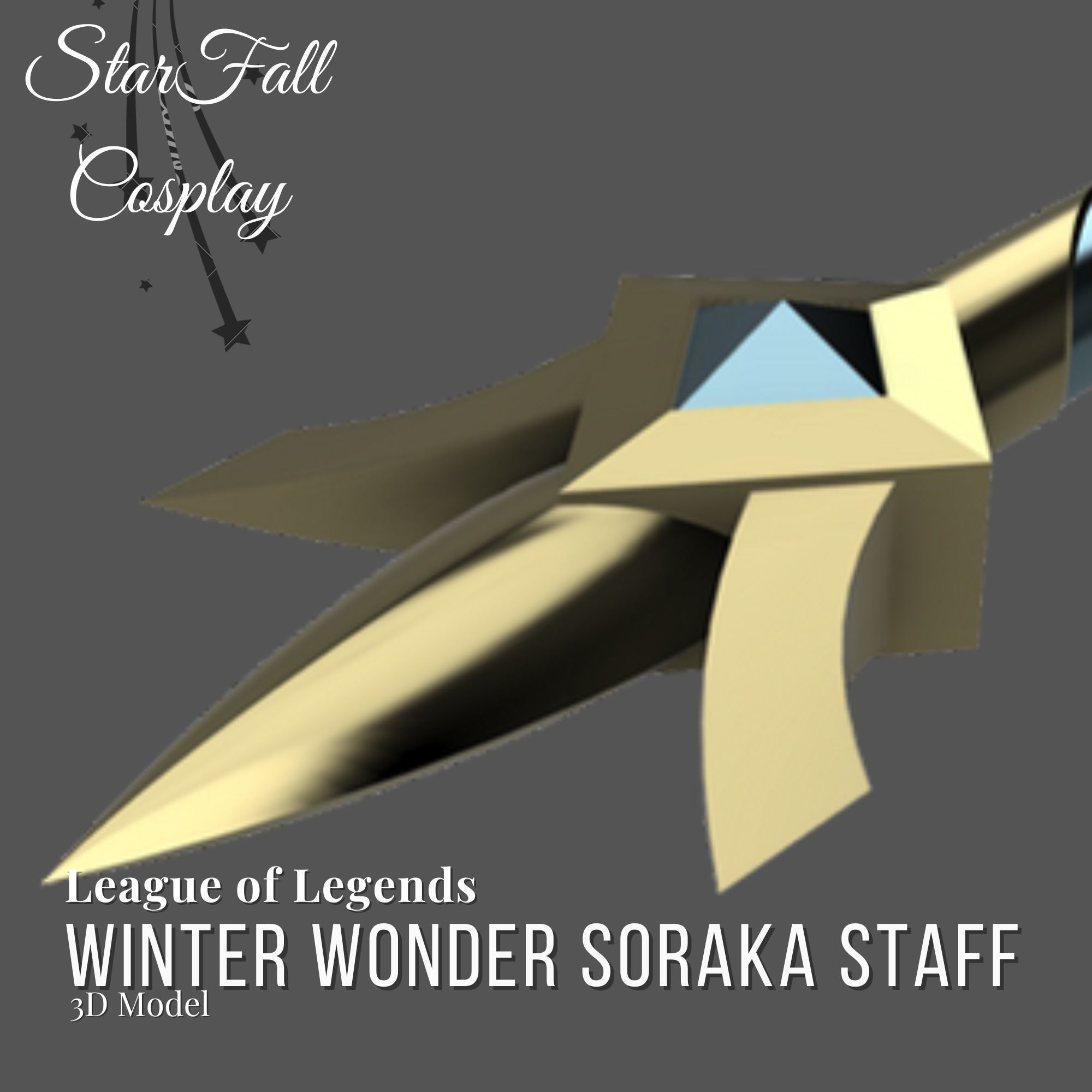 Winter Wonder Soraka Staff 3D Model 3D print model_2