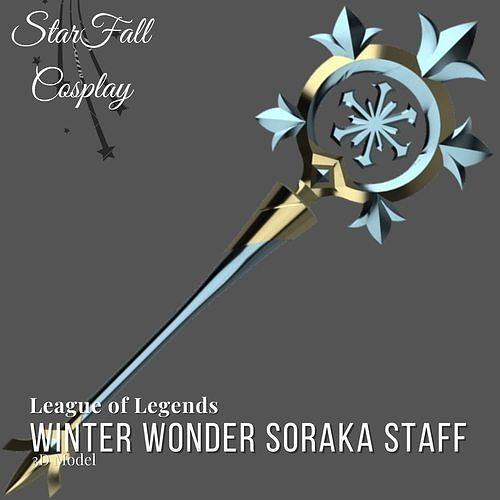 Winter Wonder Soraka Staff 3D Model 3D print model