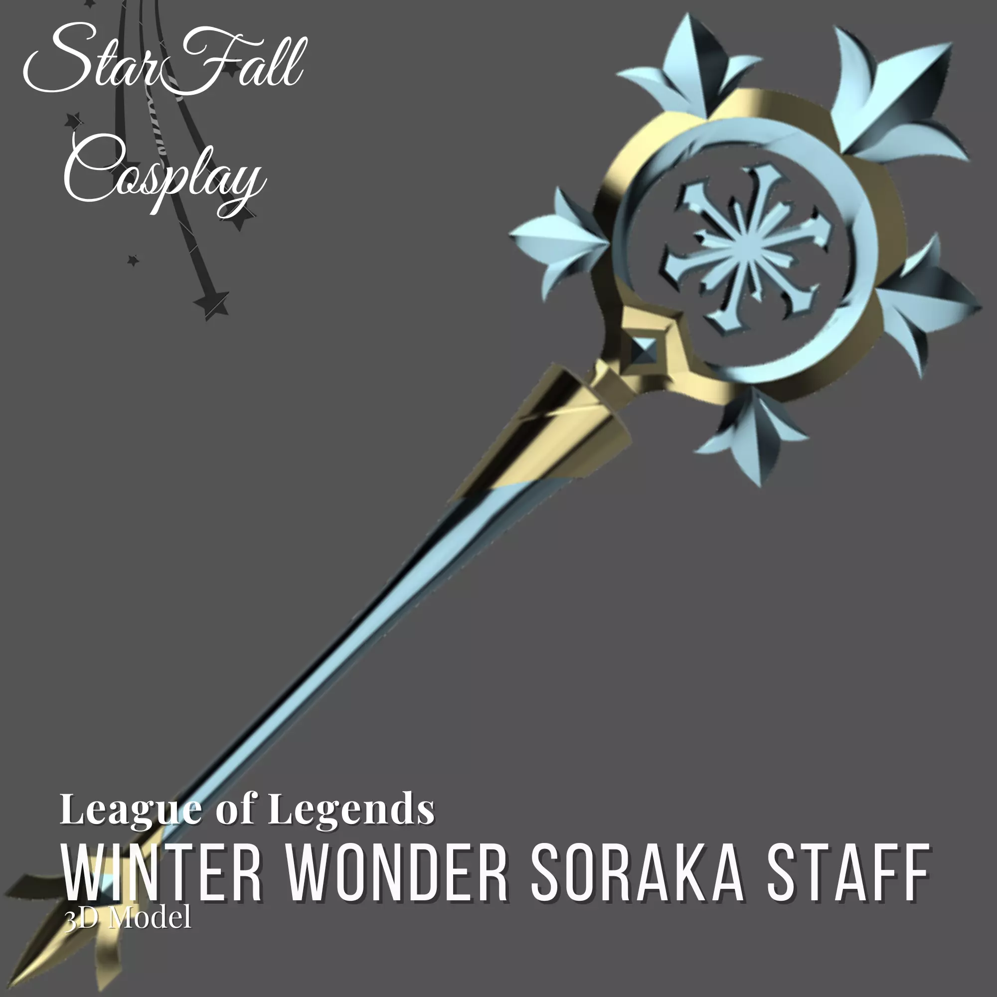 Winter Wonder Soraka Staff 3D Model 3D print model_0