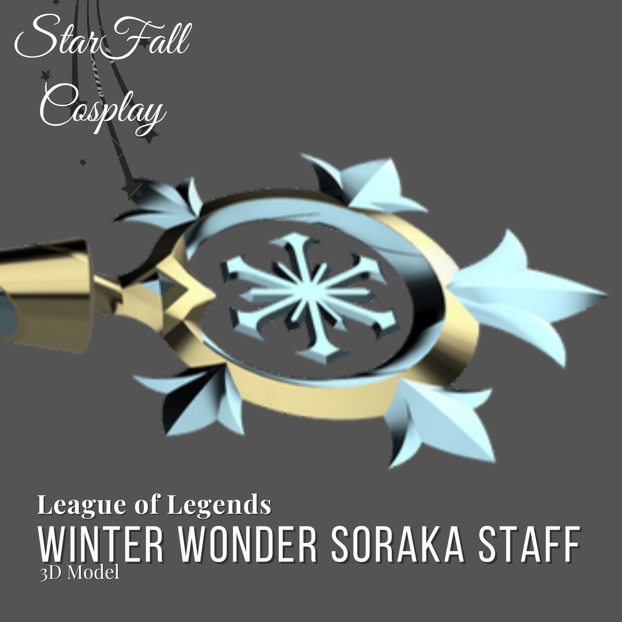 Winter Wonder Soraka Staff 3D Model 3D print model_1