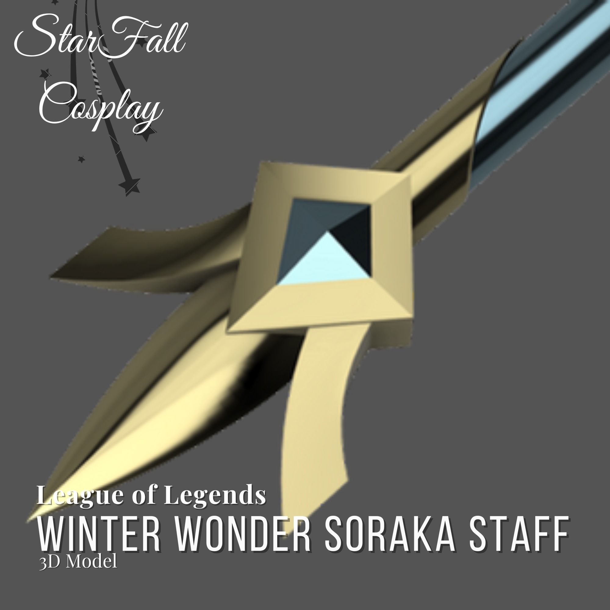 Winter Wonder Soraka Staff 3D Model 3D print model_3