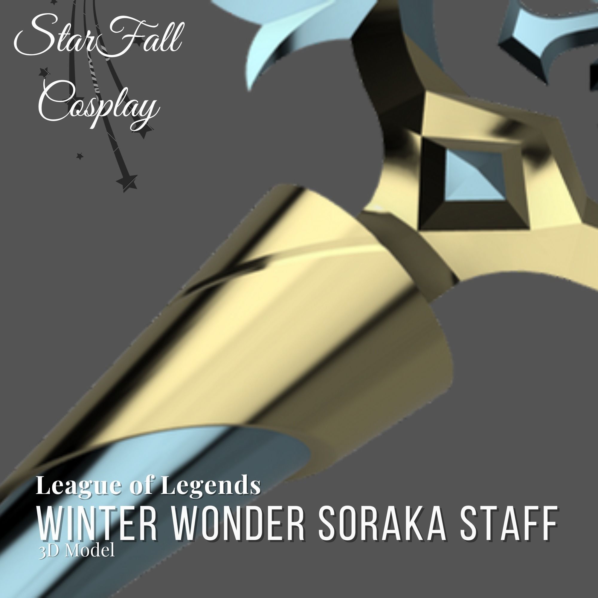Winter Wonder Soraka Staff 3D Model 3D print model_4