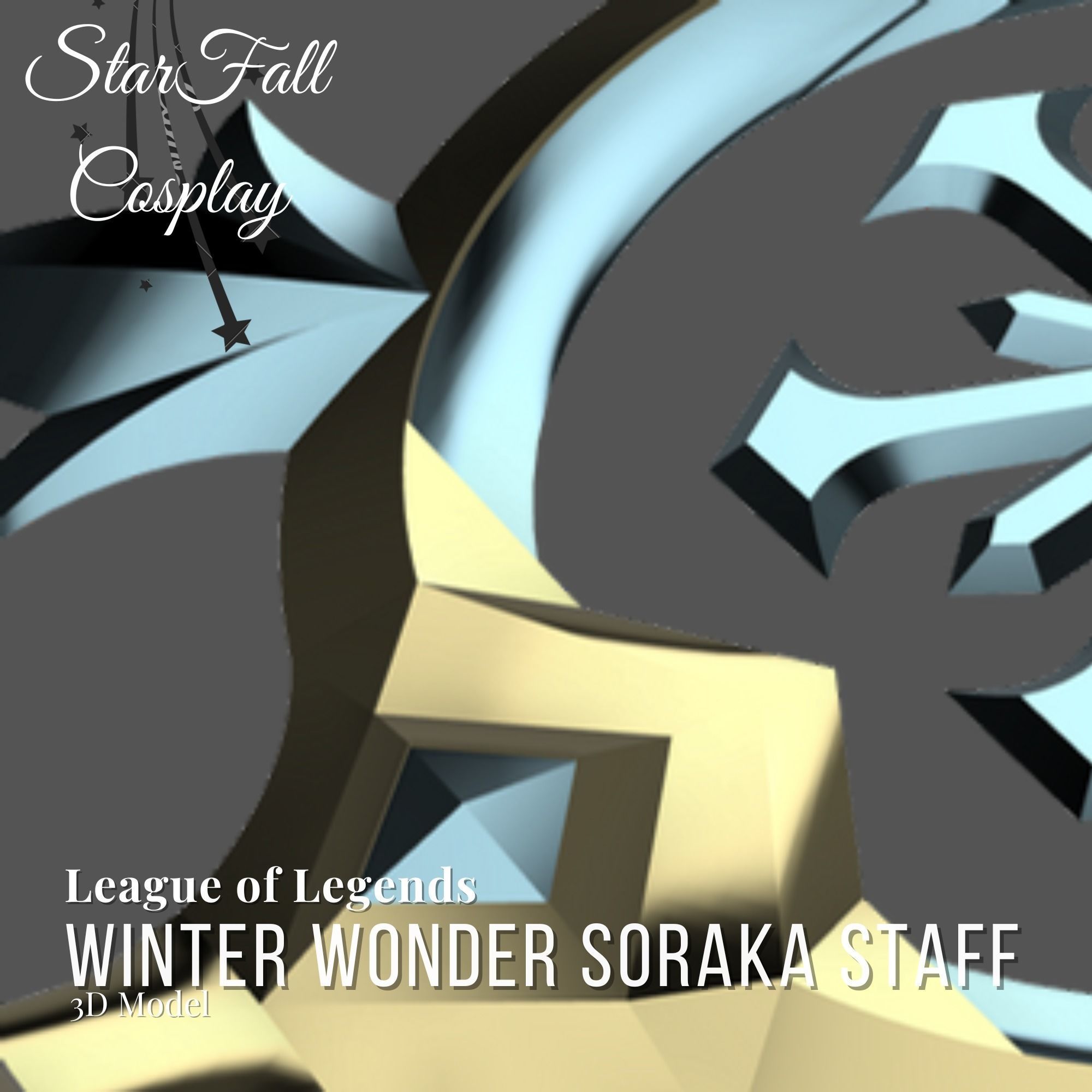 Winter Wonder Soraka Staff 3D Model 3D print model_7
