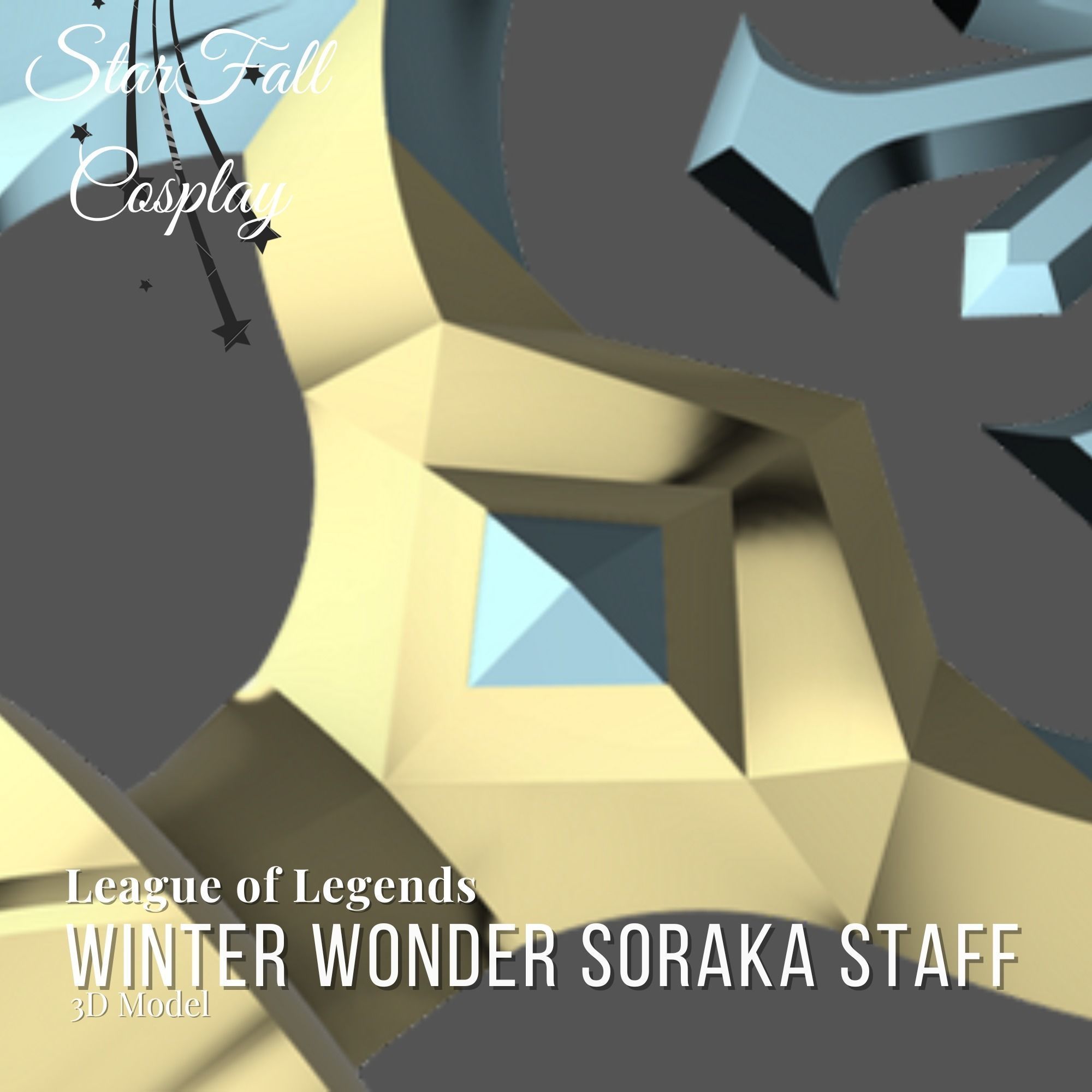 Winter Wonder Soraka Staff 3D Model 3D print model_5