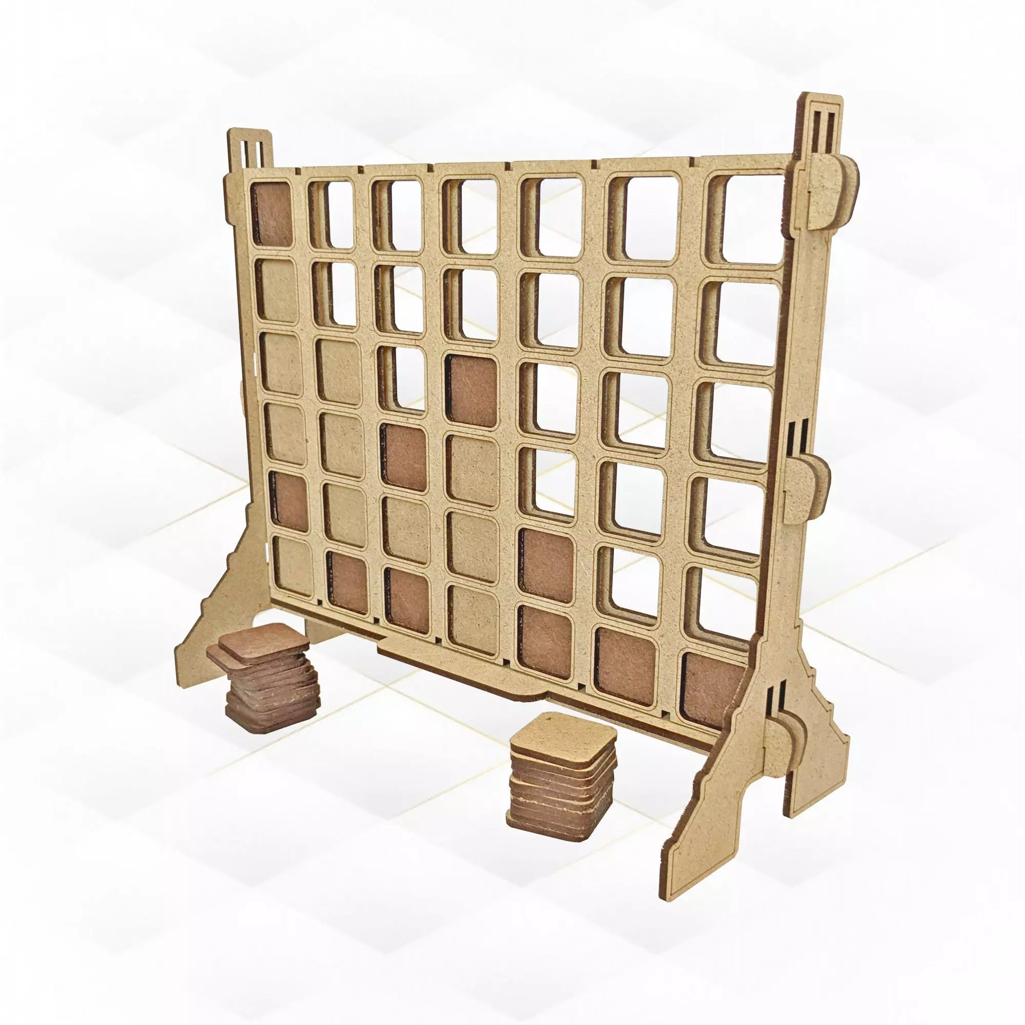 Gift Connect 4 board game design for laser cut 3D print model_0