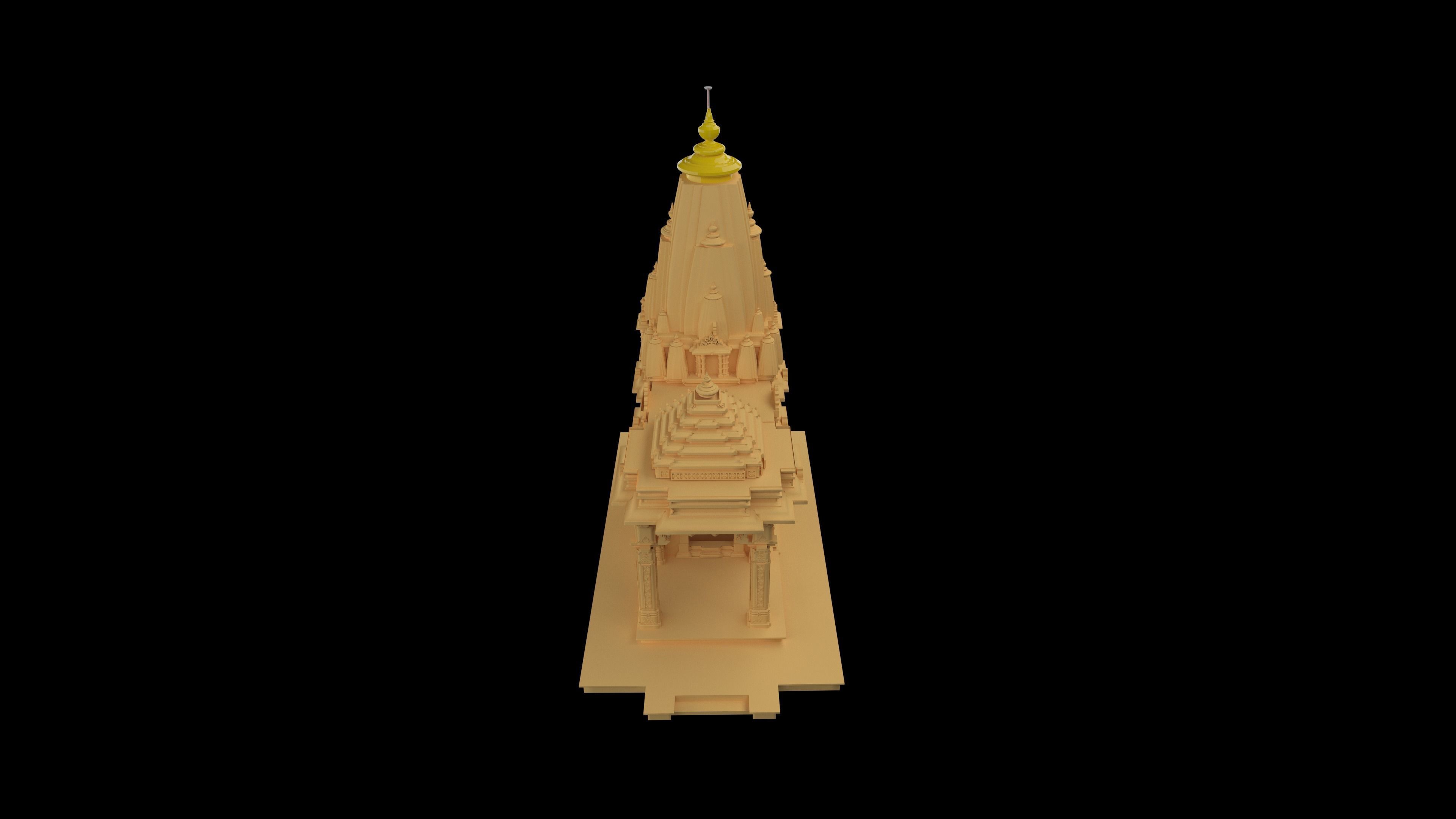 hindu temple  3D print model_3