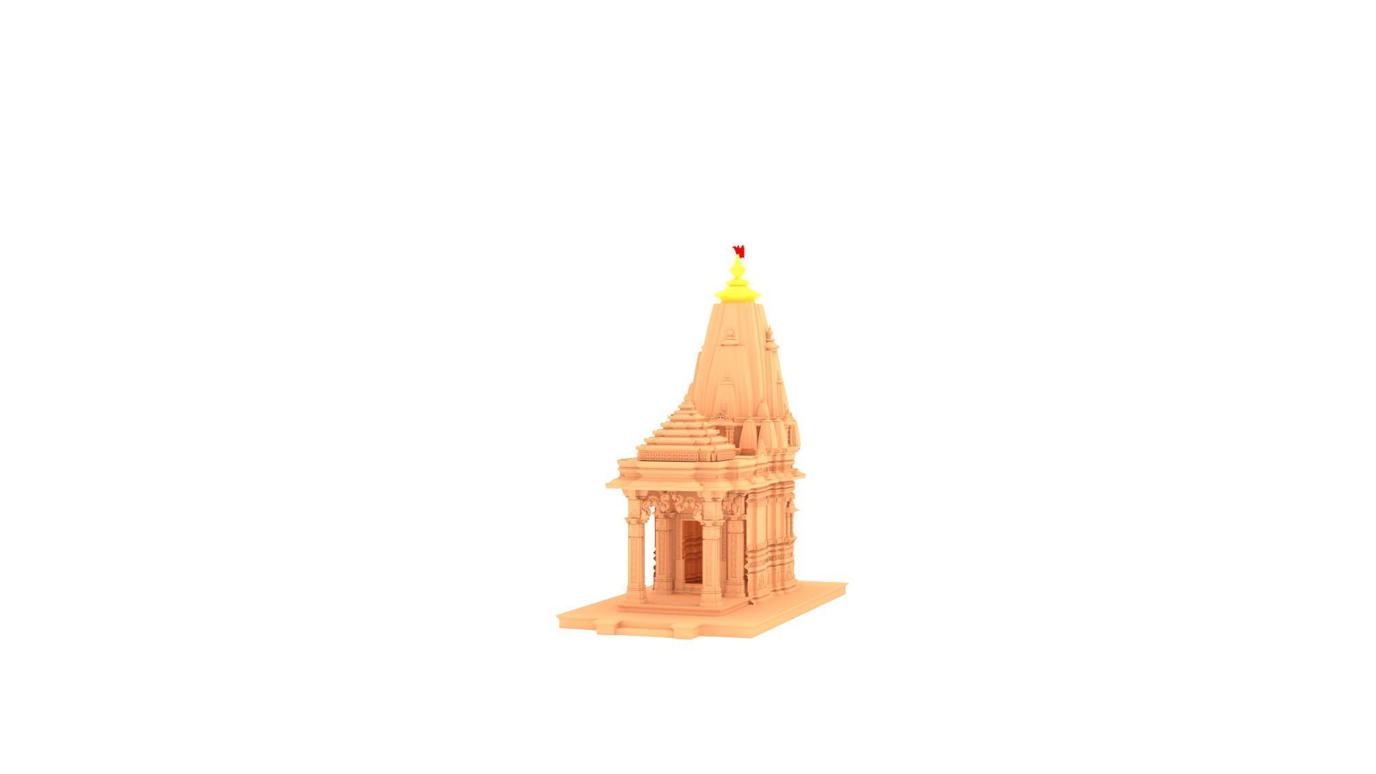 hindu temple  3D print model_4