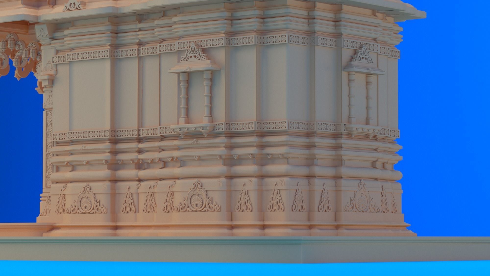 hindu temple  3D print model_2