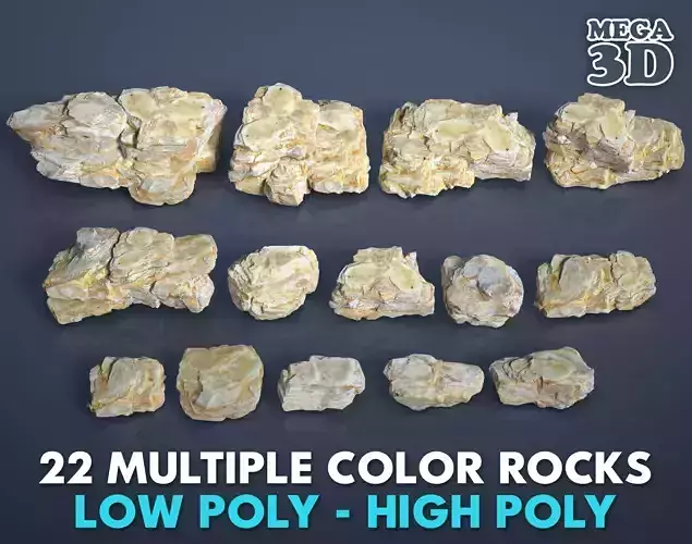 22 Multiple Color Rock Modulars - 240716