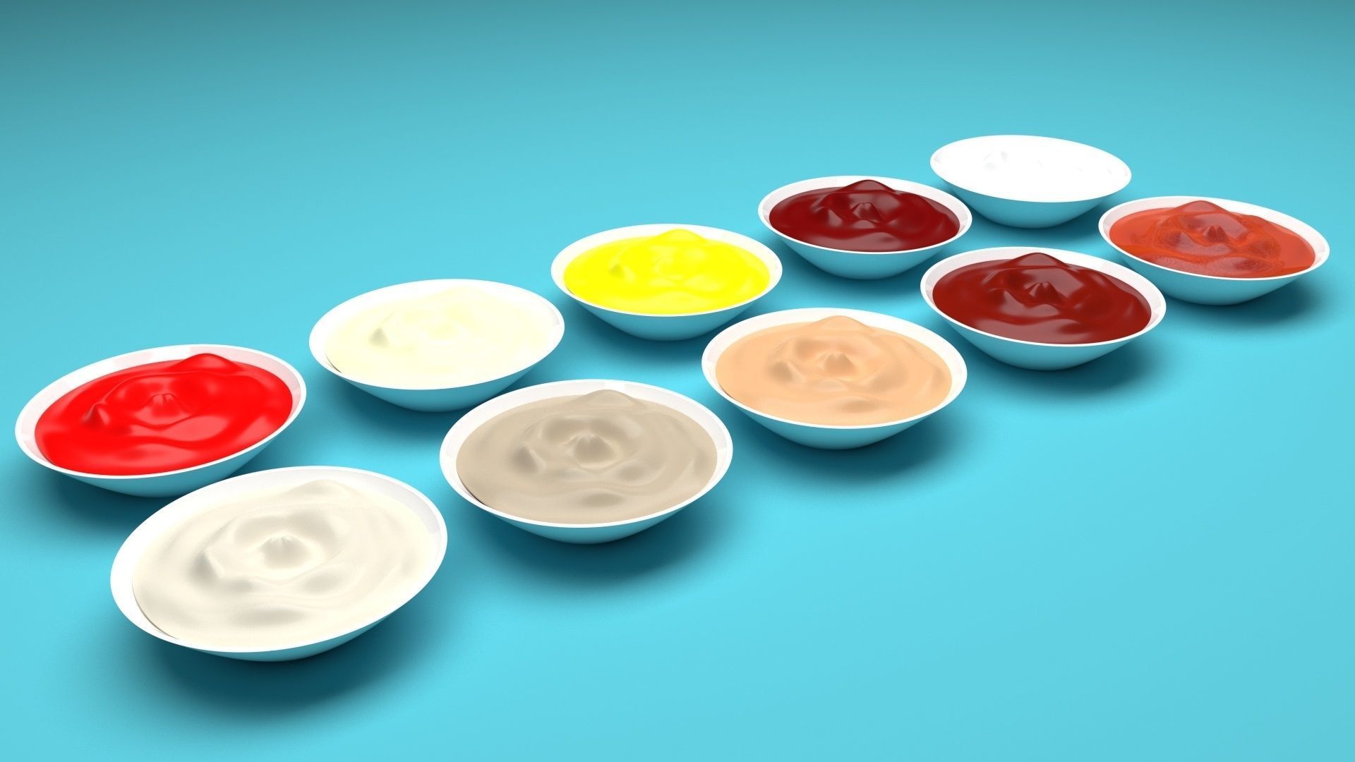 Bowl of Sauces Collection 3D model_25