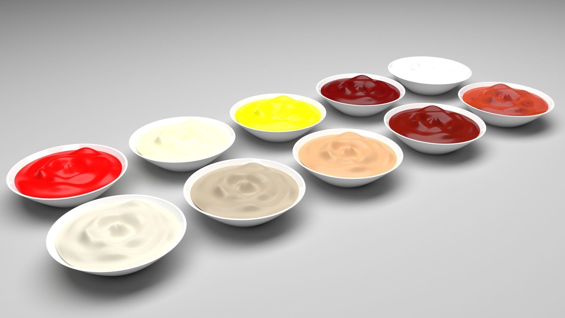 Bowl of Sauces Collection 3D model_24