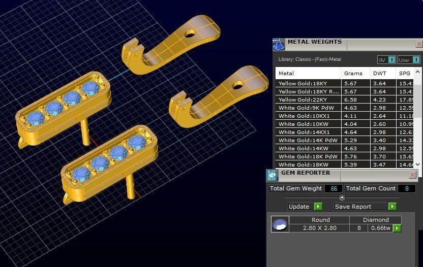 Diamond Earring 3D print model_3