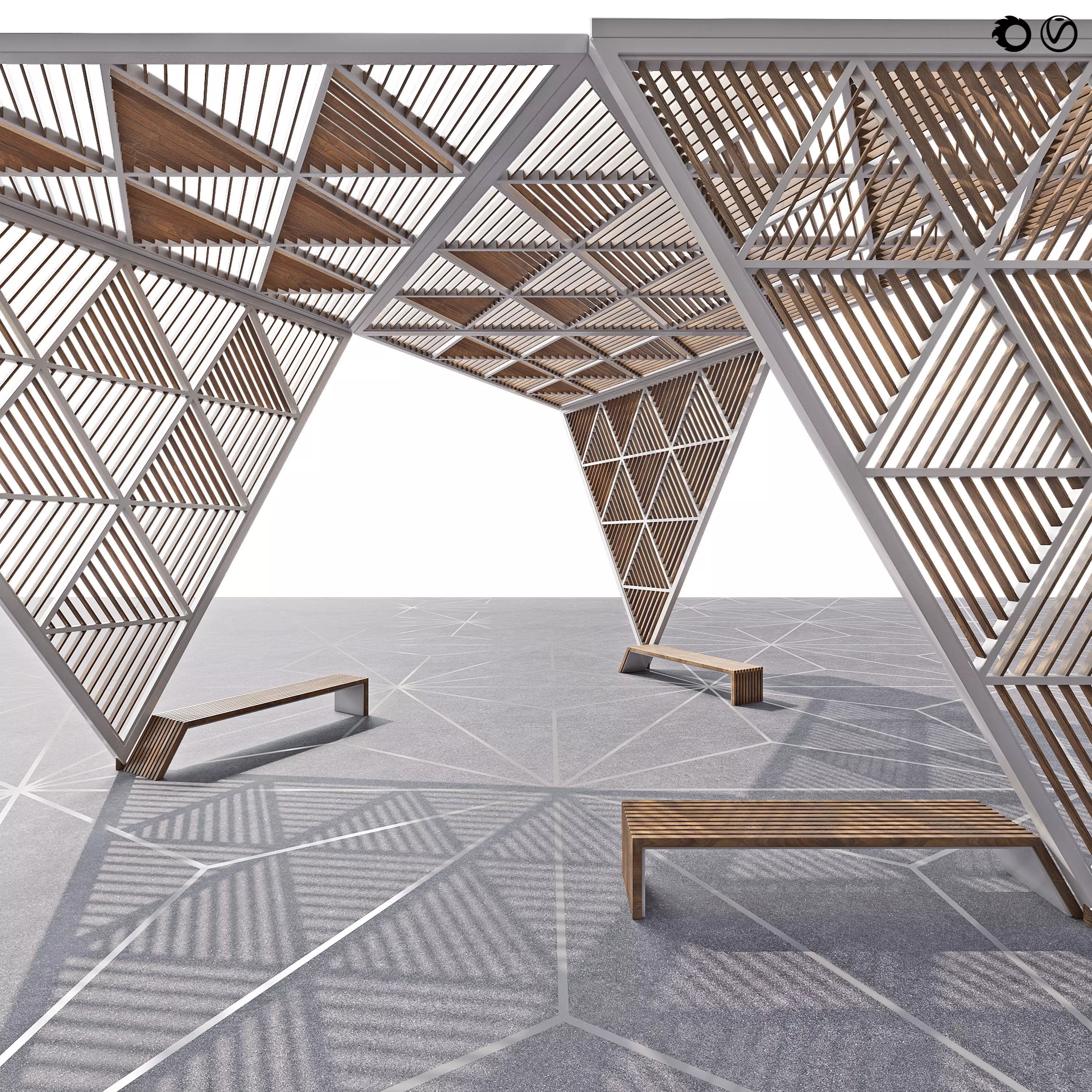 Pergola 6 Modul 3D model_0