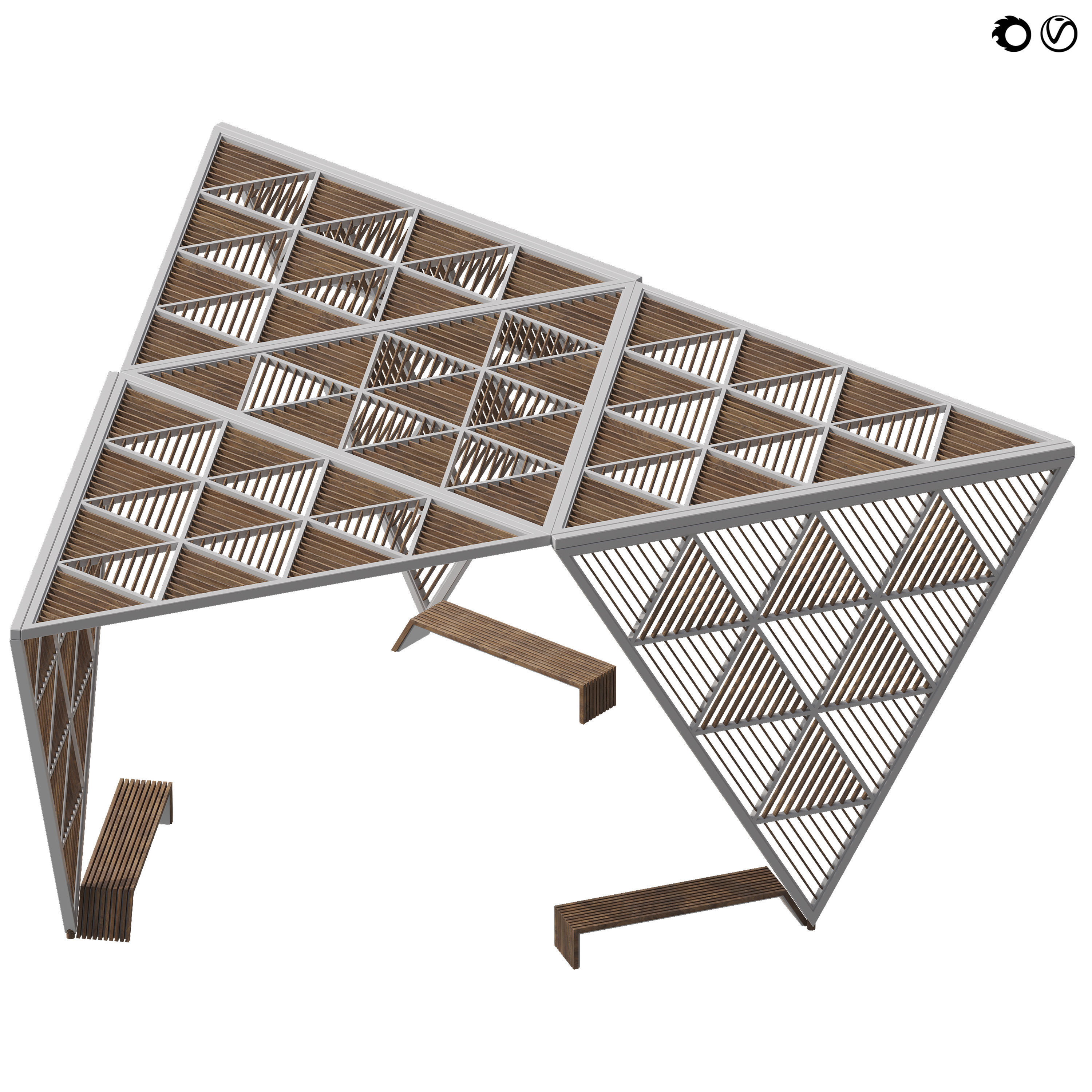 Pergola 6 Modul 3D model_3