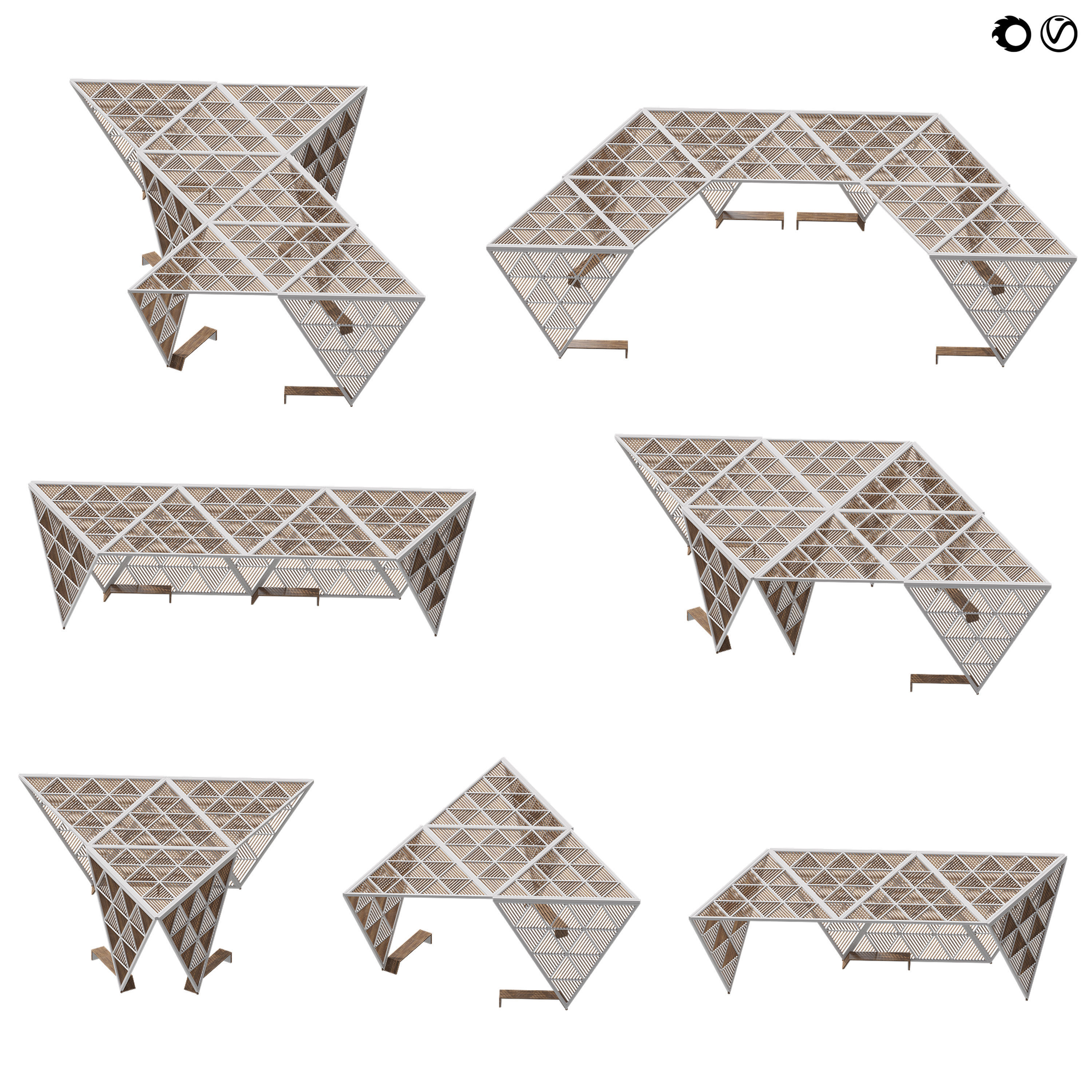 Pergola 6 Modul 3D model_4