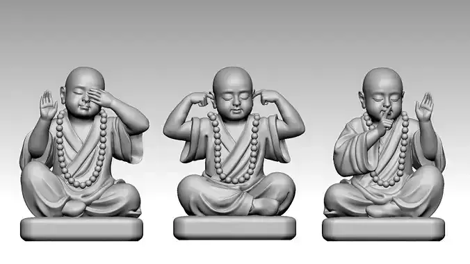 3 wise -  dont watch -  dont listen -  dont  talk 3D print model